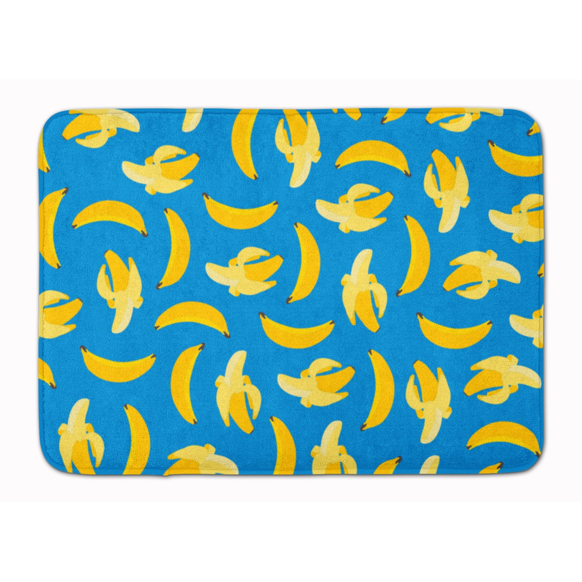 Caroline'S Treasures Bananas On Blue Floor Mat, 19 X 27, Multicolor