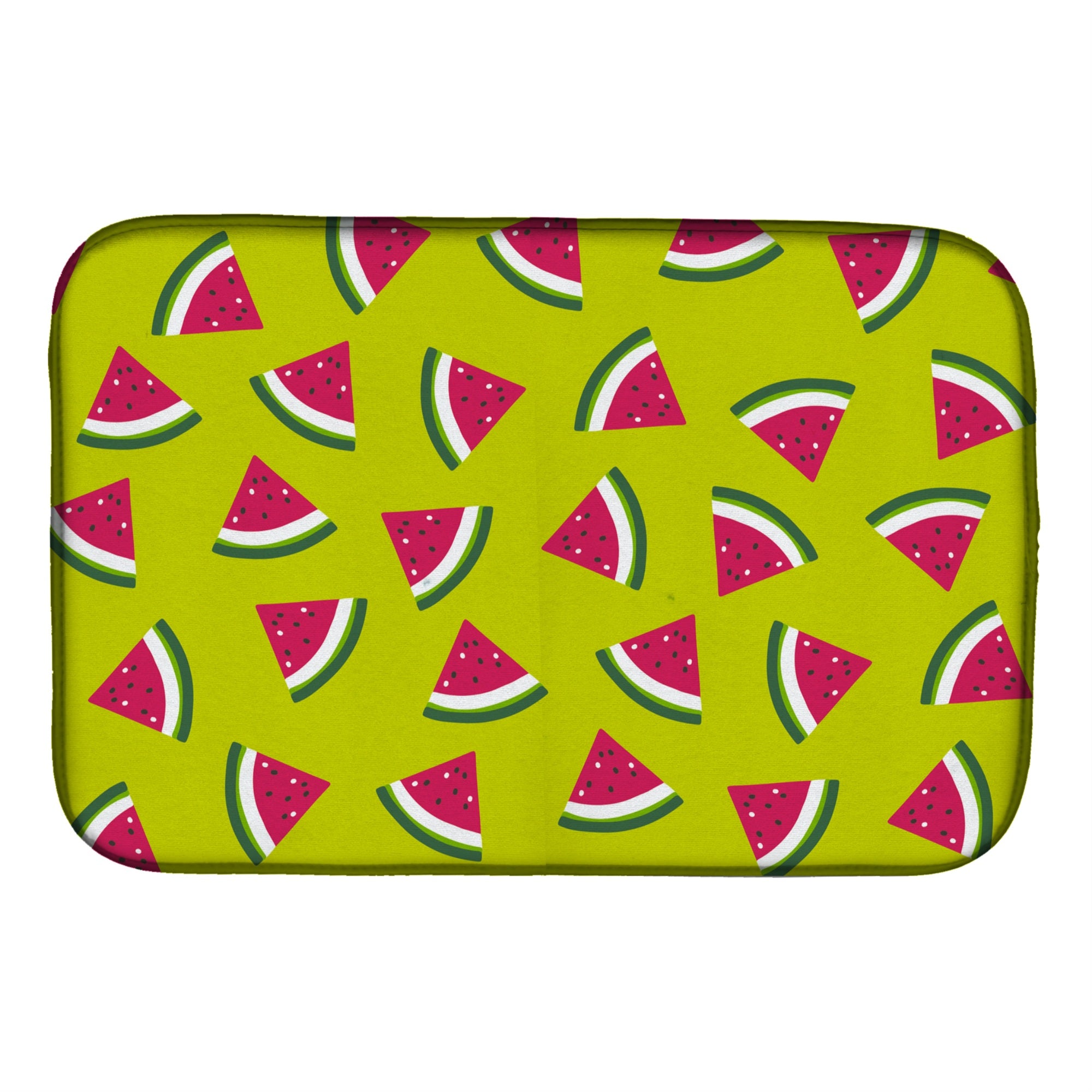 Caroline'S Treasures Watermelon On Lime Green Dish Drying Mat, 14 X 21