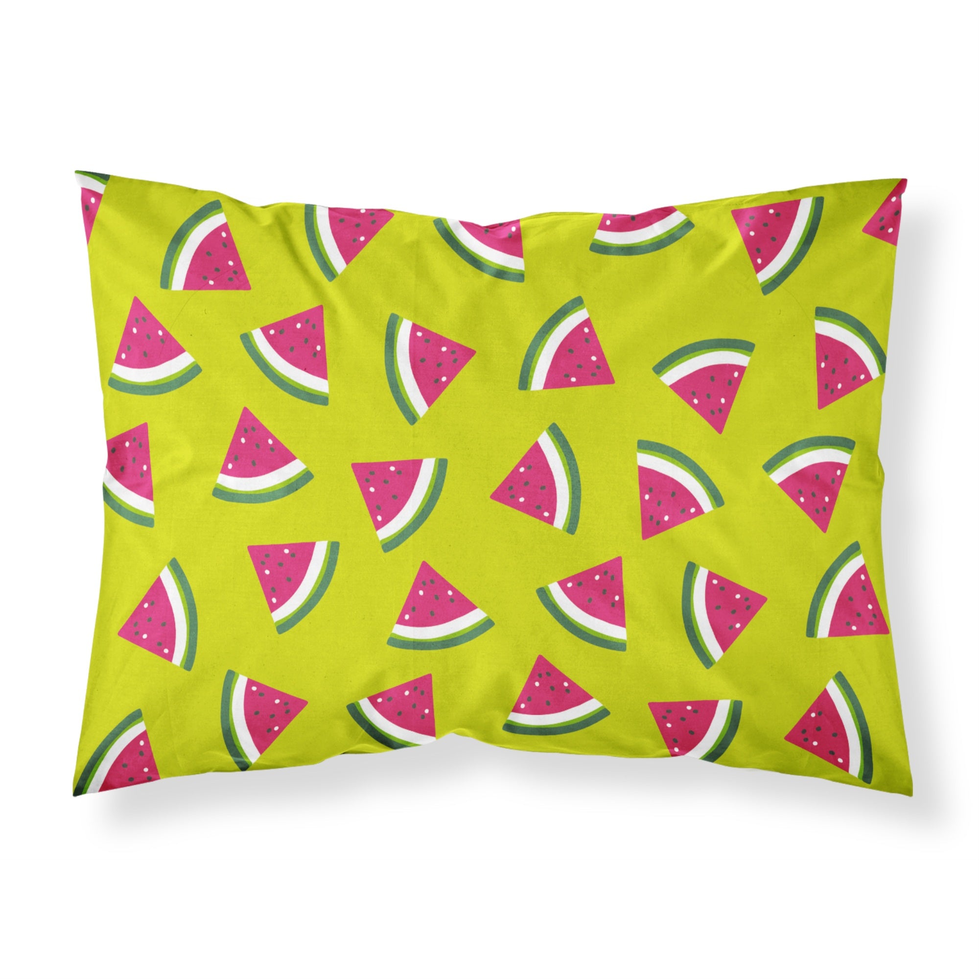 Caroline'S Treasures Watermelon On Lime Green Printed, Polyester, 250 Thread Count, Envelope Closure Pillowcase, Standard, Mul