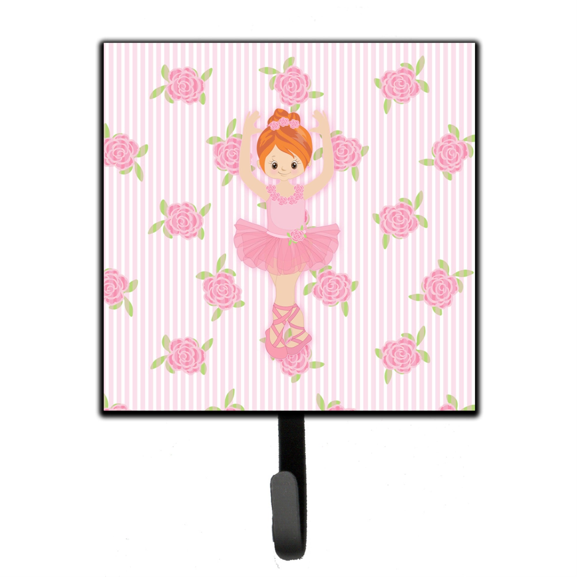 Caroline'S Treasures Ballerina Red Front Pose Wall Hook, Small, Multicolor