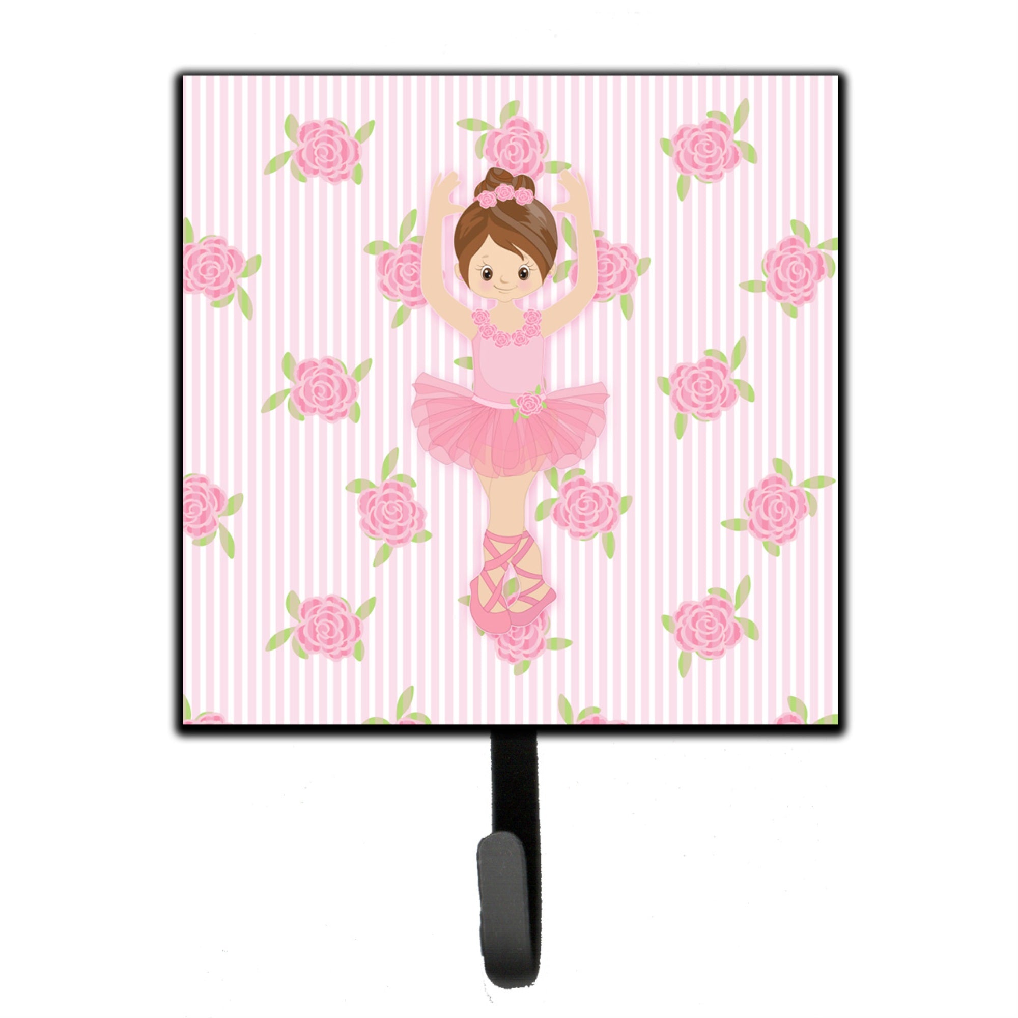 Caroline'S Treasures Ballerina Brunette Front Pose Wall Hook, Small, Multicolor