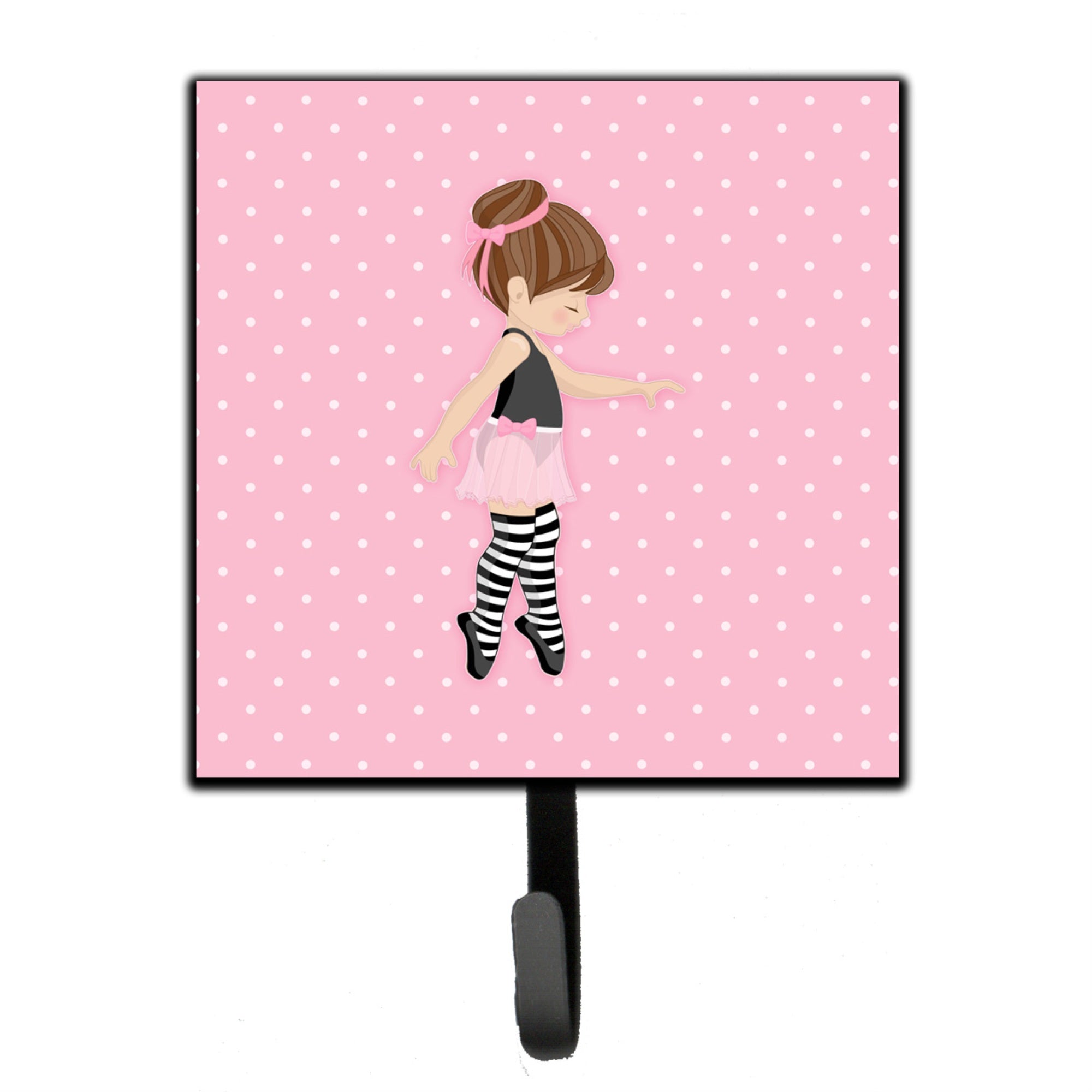 Caroline'S Treasures Ballerina Brunette Releve Wall Hook, Small, Multicolor