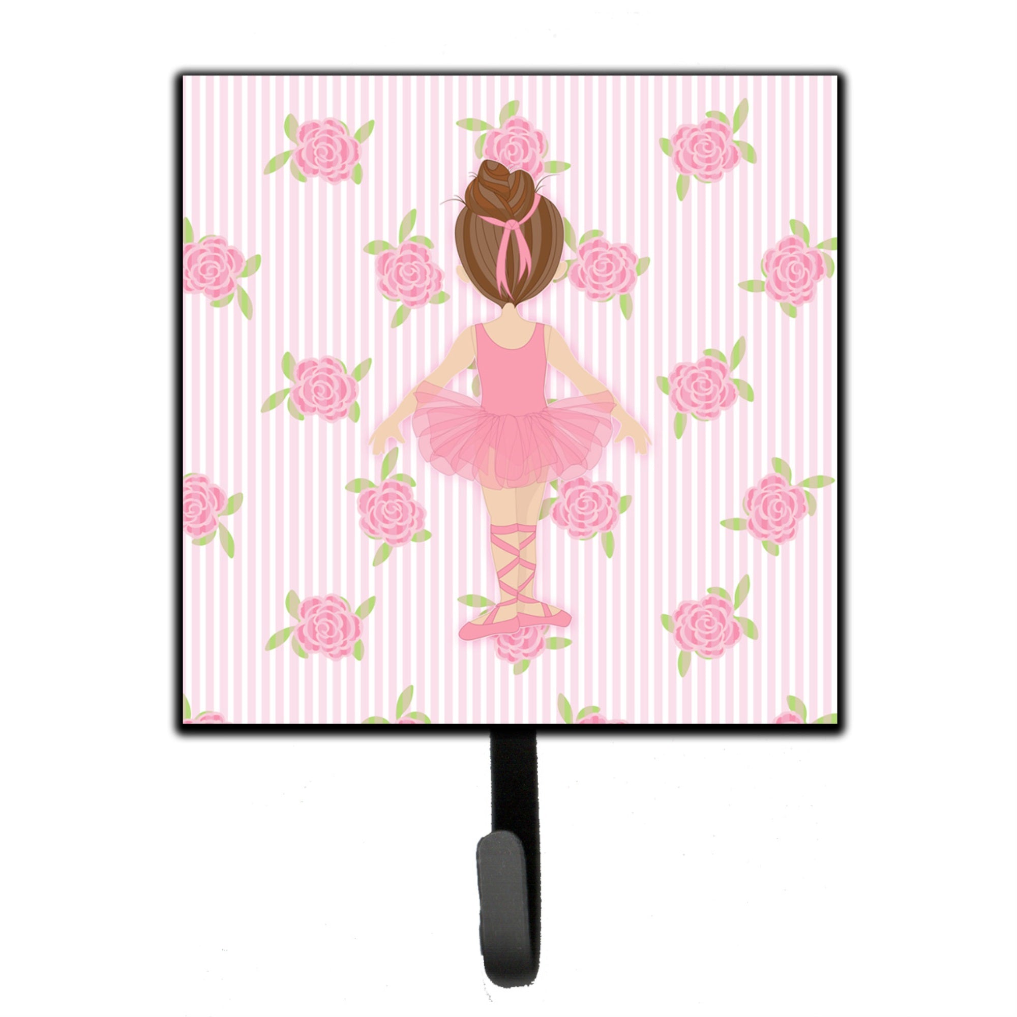 Caroline'S Treasures Ballerina Brunette Back Pose Wall Hook, Small, Multicolor