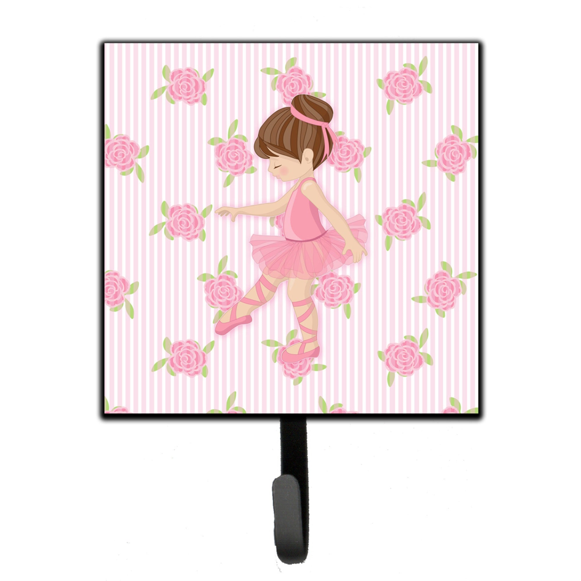 Caroline'S Treasures Ballerina Brunette Point Wall Hook, Small, Multicolor