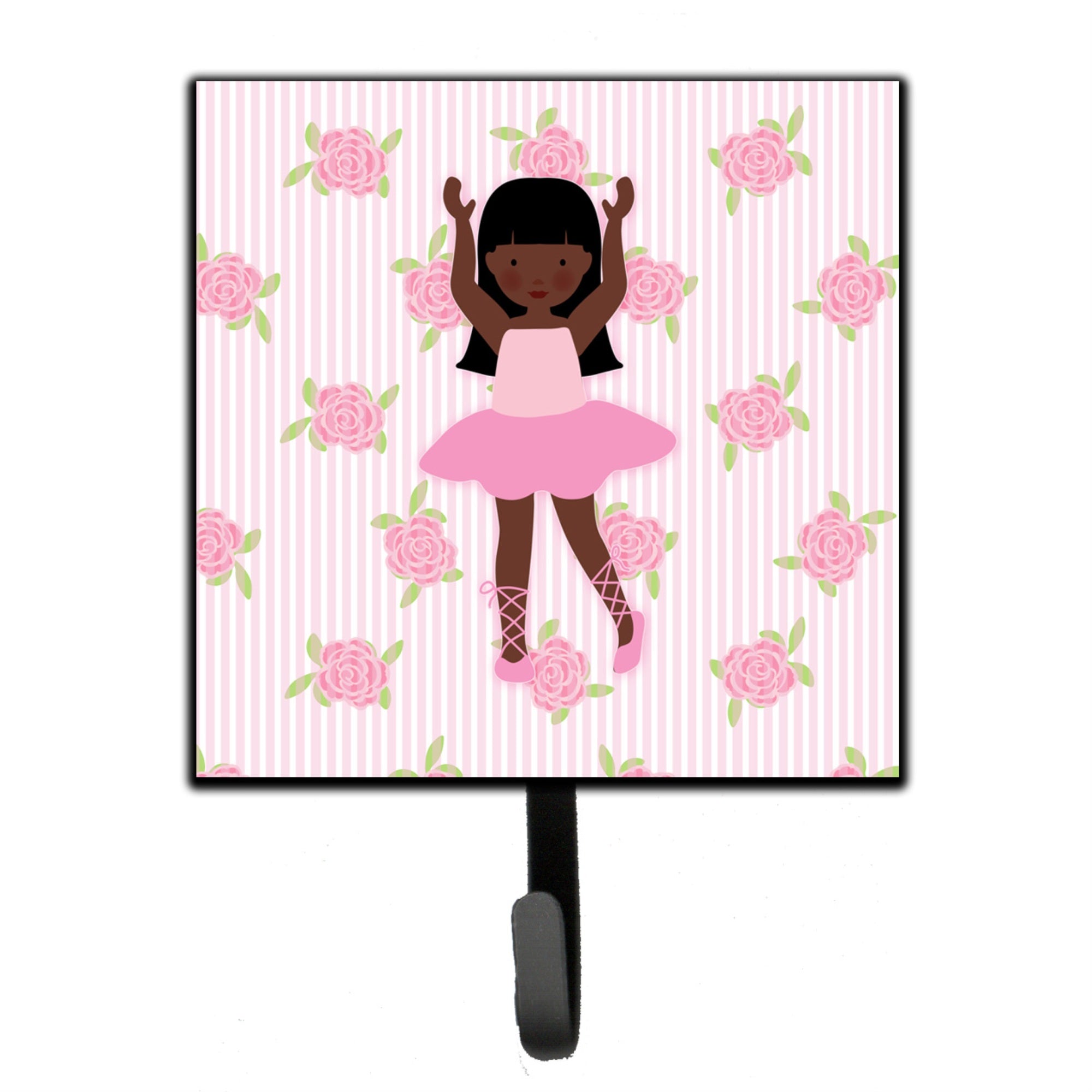 Caroline'S Treasures Ballerina African American Long Hair Wall Hook, Small, Multicolor