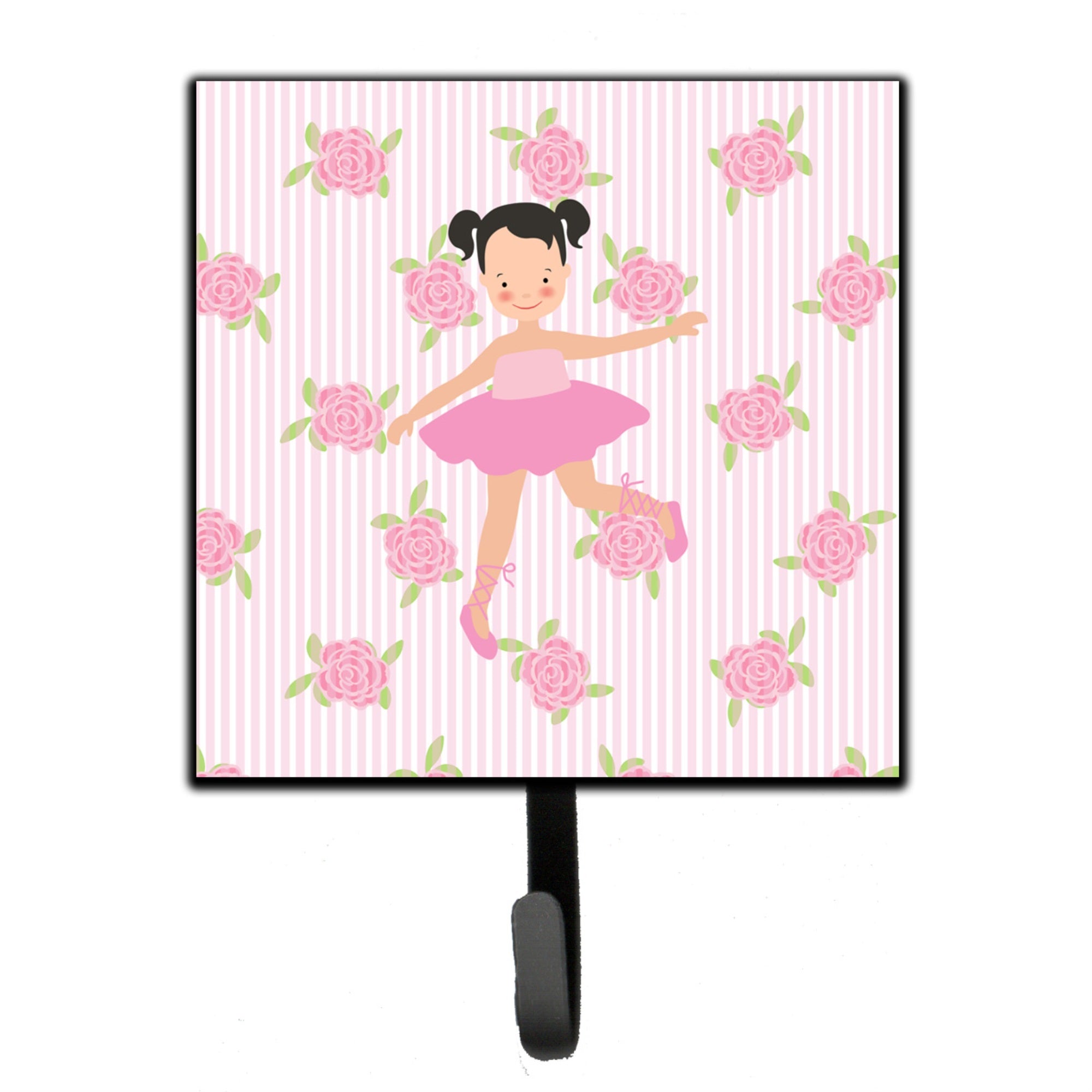 Caroline'S Treasures Ballerina Black Hair Ponytails Wall Hook, Small, Multicolor