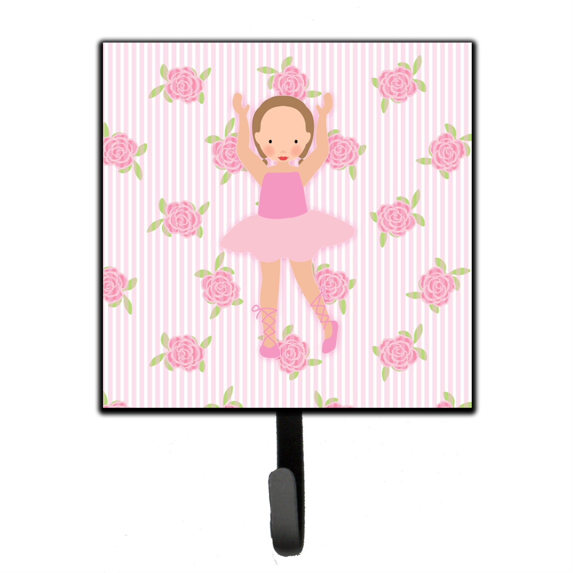 Caroline'S Treasures Ballerina Brown Hair Ponytails Wall Hook, Small, Multicolor