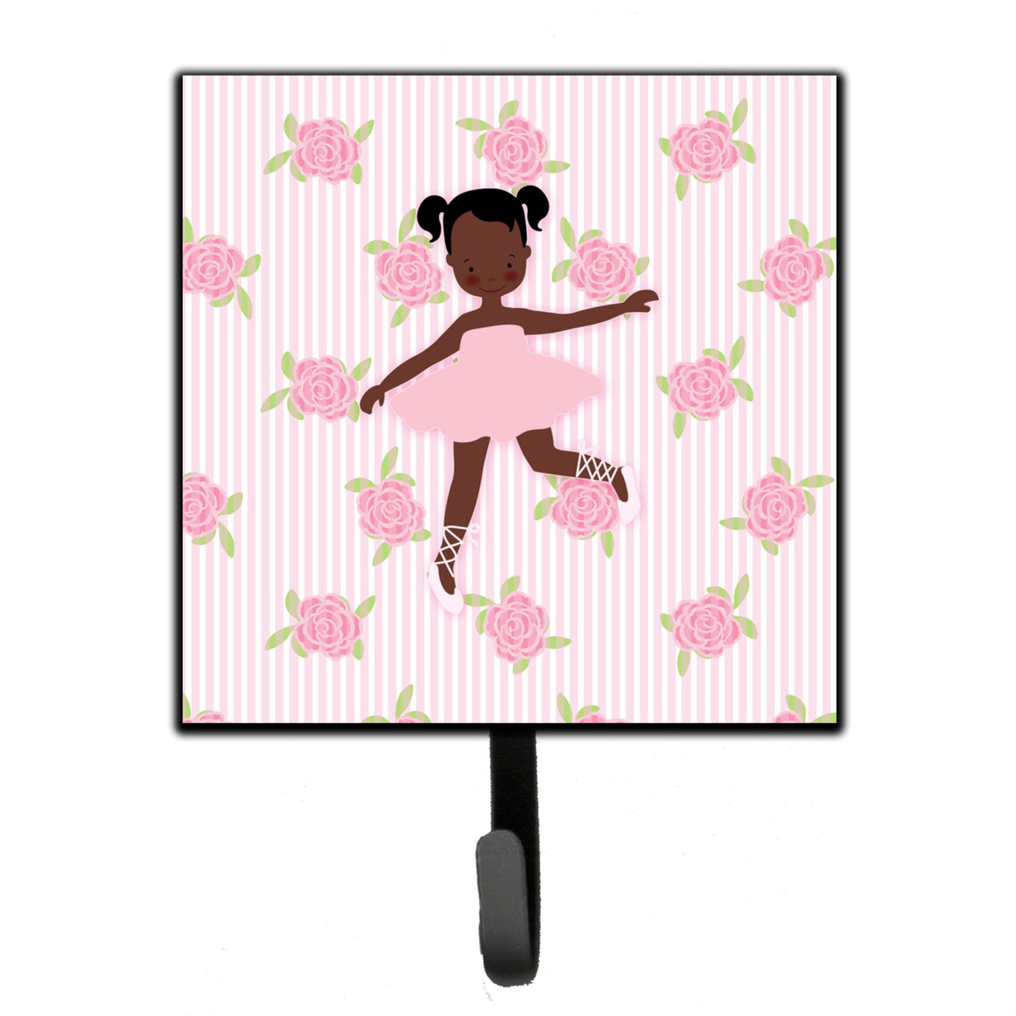 Caroline'S Treasures Ballerina African American Ponytails Wall Hook, Small, Multicolor