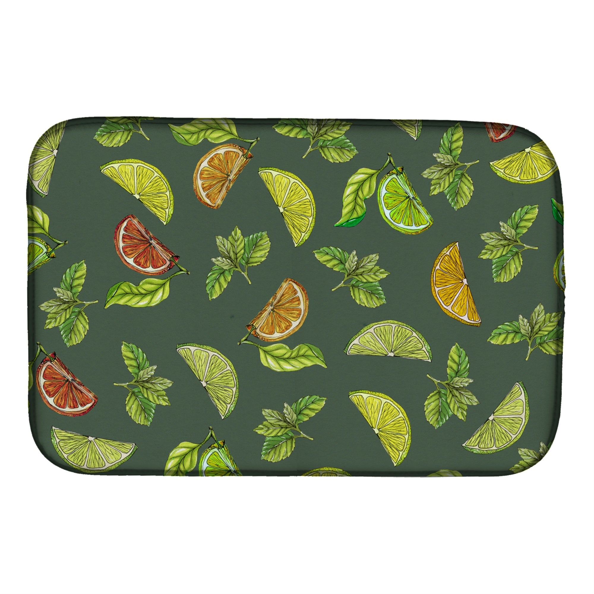 Caroline'S Treasures Lemons, Limes And Oranges Dish Drying Mat, 14 X 21
