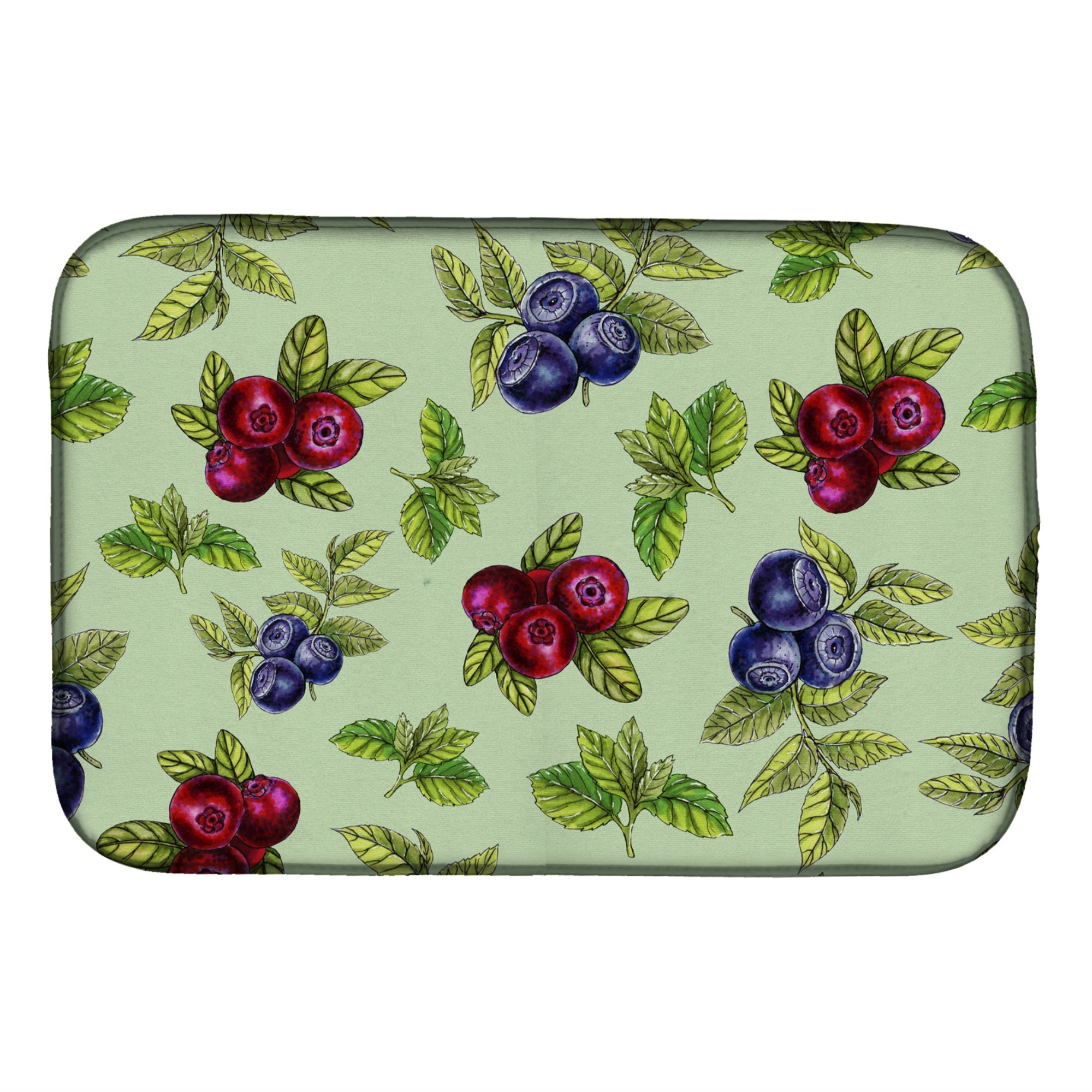 Caroline'S Treasures Berries In Green Dish Drying Mat, 14 X 21