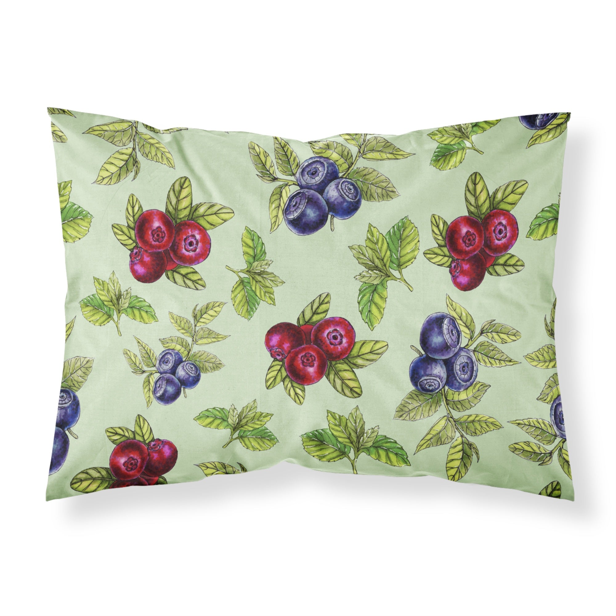 Caroline'S Treasures Berries In Green Pillowcase, Standard, Multicolor