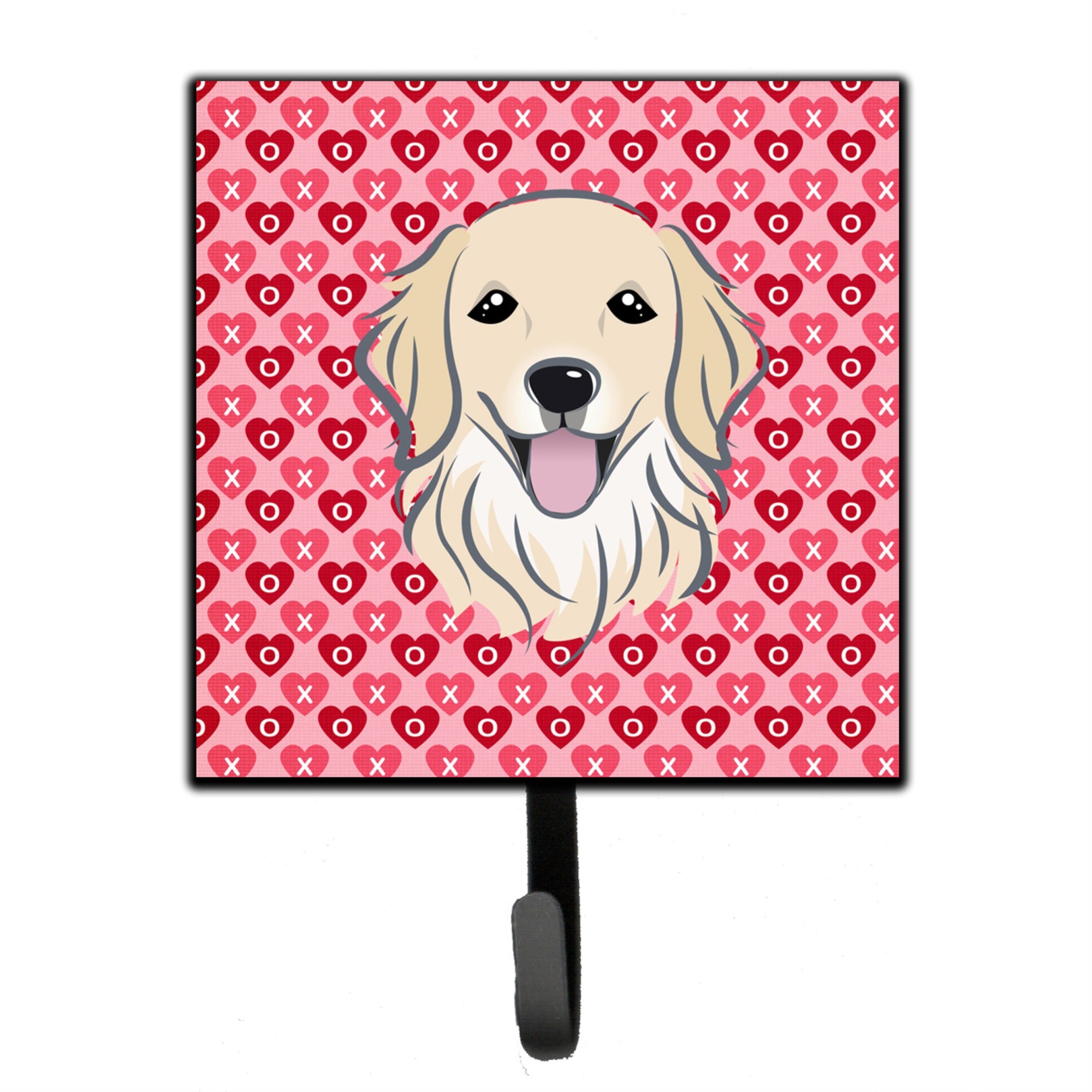 Caroline'S Treasures Golden Retriever Hearts Wall Hook, Small, Multicolor