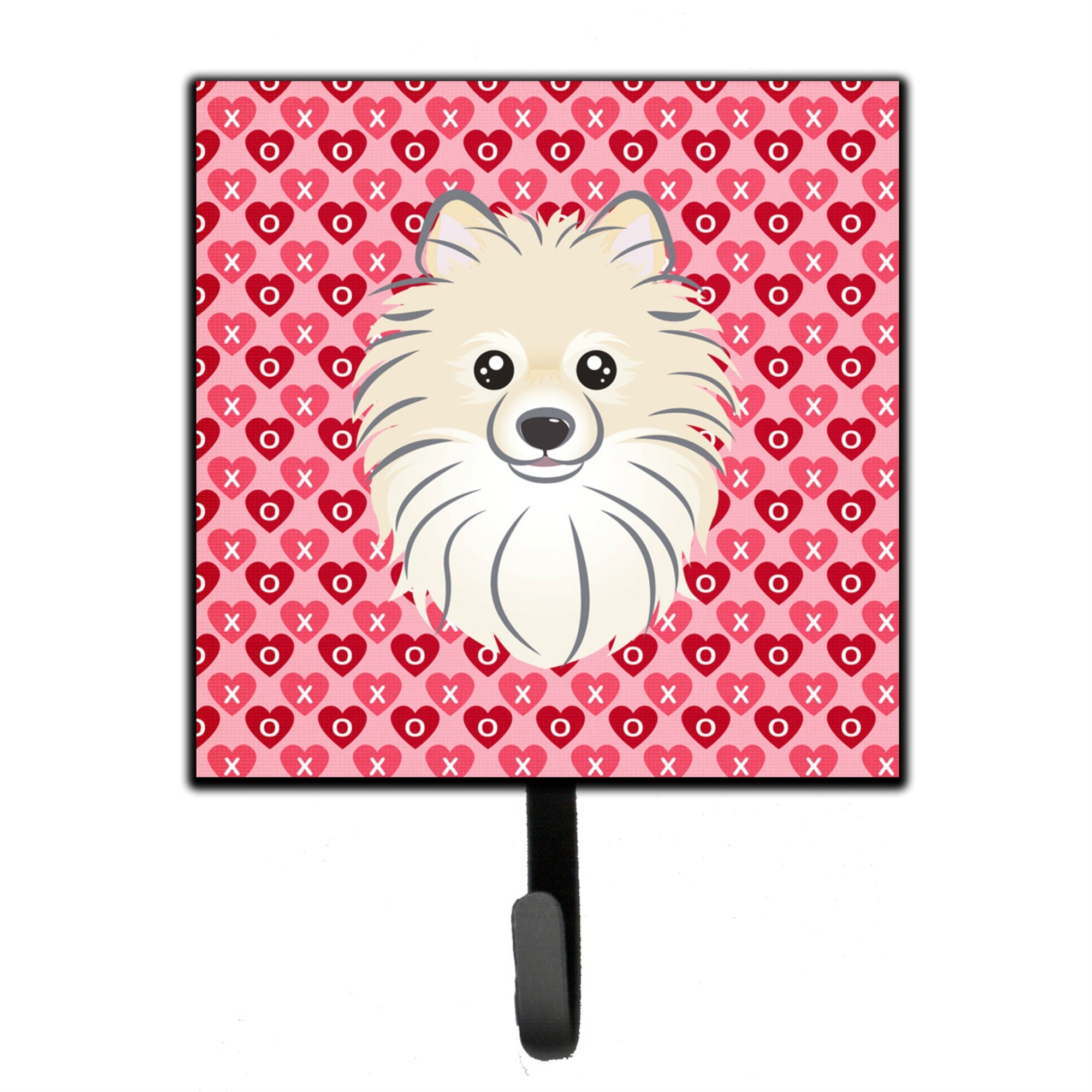 Caroline'S Treasures Pomeranian Hearts Wall Hook, Small, Multicolor