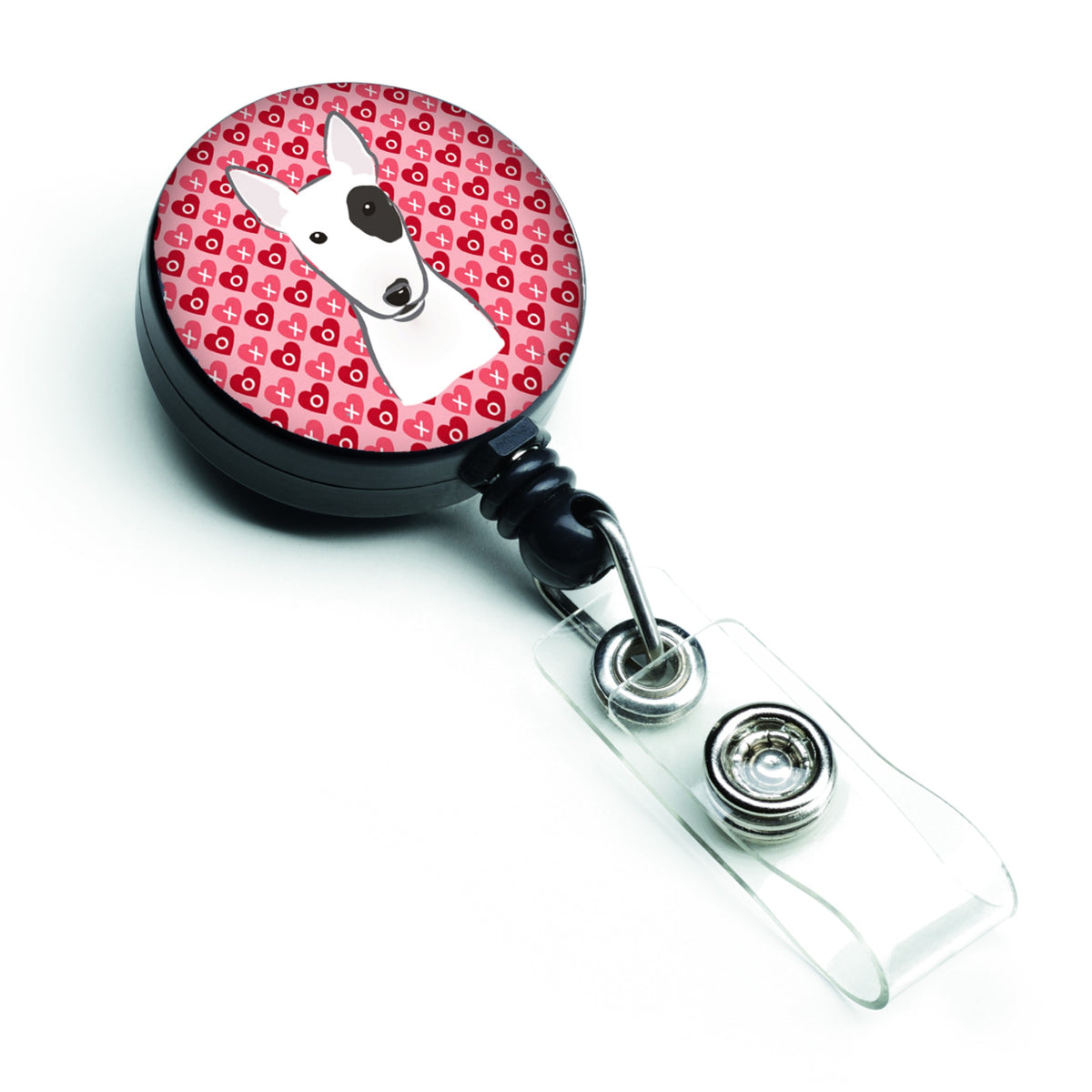 Caroline'S Treasures Bull Terrier Hearts Retractable Badge Reel, Multicolor (Bb5279Br)