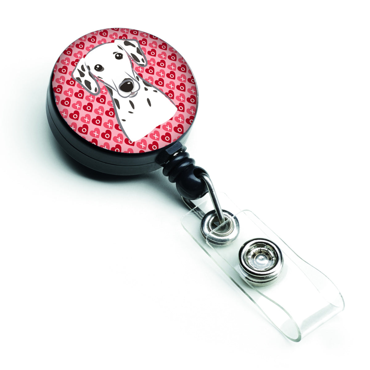 Caroline'S Treasures Dalmatian Hearts Retractable Badge Reel, Multicolor (Bb5280Br)