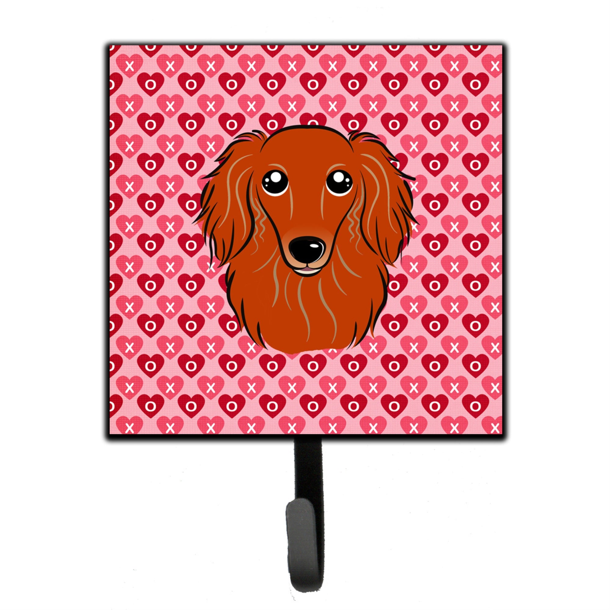 Caroline'S Treasures Longhair Red Dachshund Hearts Wall Hook, Small, Multicolor