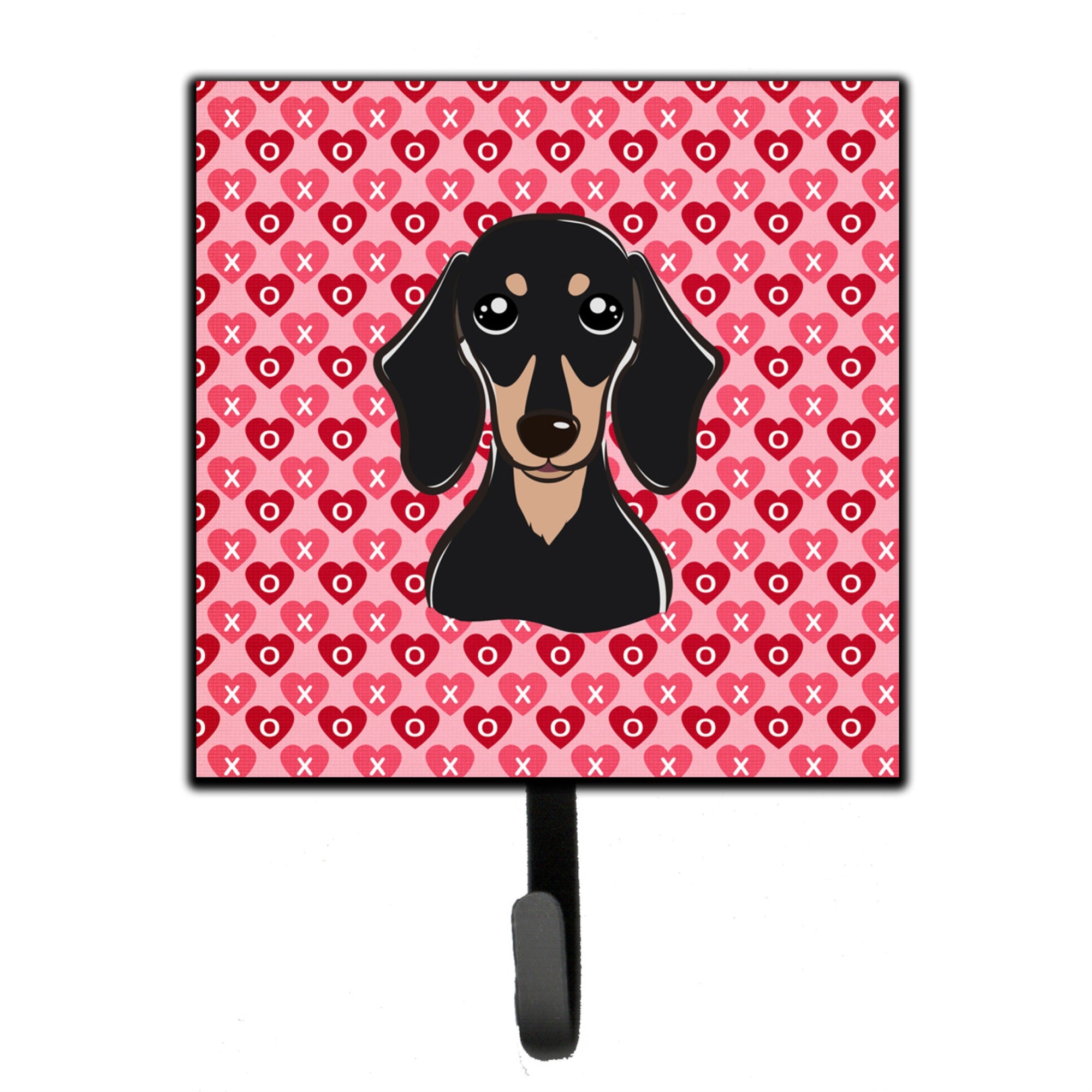Caroline'S Treasures Smooth Black And Tan Dachshund Hearts Wall Hook, Small, Multicolor