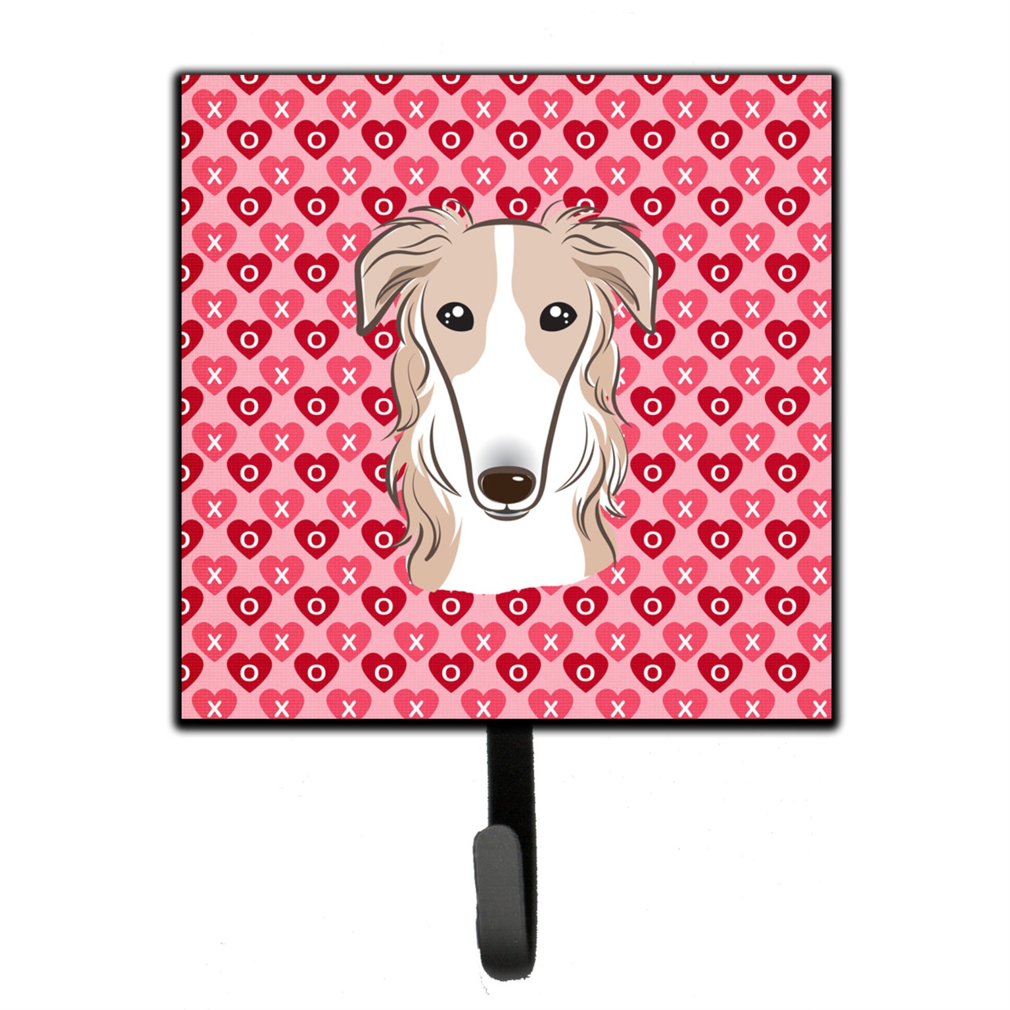 Caroline'S Treasures Borzoi Hearts Wall Hook, Small, Multicolor