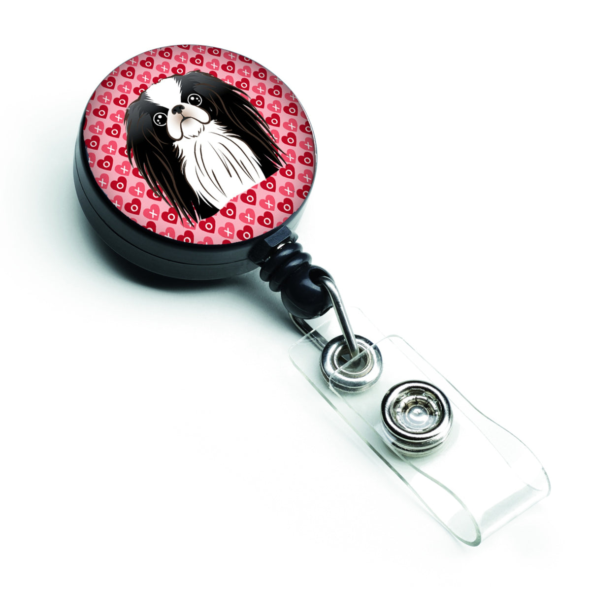 Caroline'S Treasures Japanese Chin Hearts Retractable Badge Reel, Multicolor (Bb5300Br)