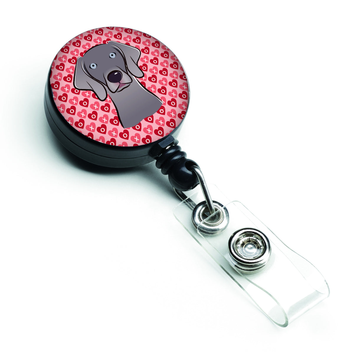 Caroline'S Treasures Weimaraner Hearts Retractable Badge Reel, Multicolor (Bb5301Br)