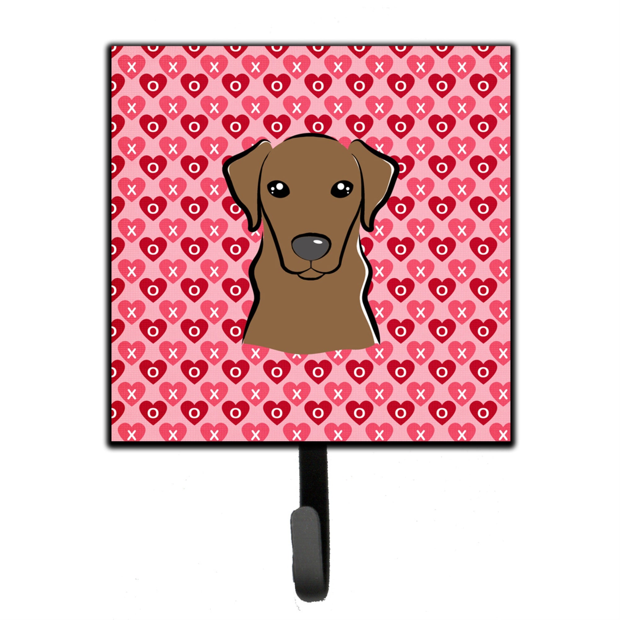 Caroline'S Treasures Chocolate Labrador Hearts Wall Hook, Small, Multicolor