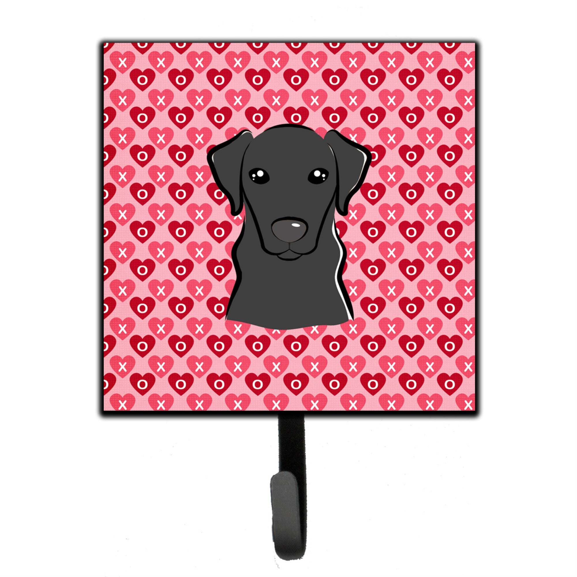 Caroline'S Treasures Black Labrador Hearts Wall Hook, Small, Multicolor