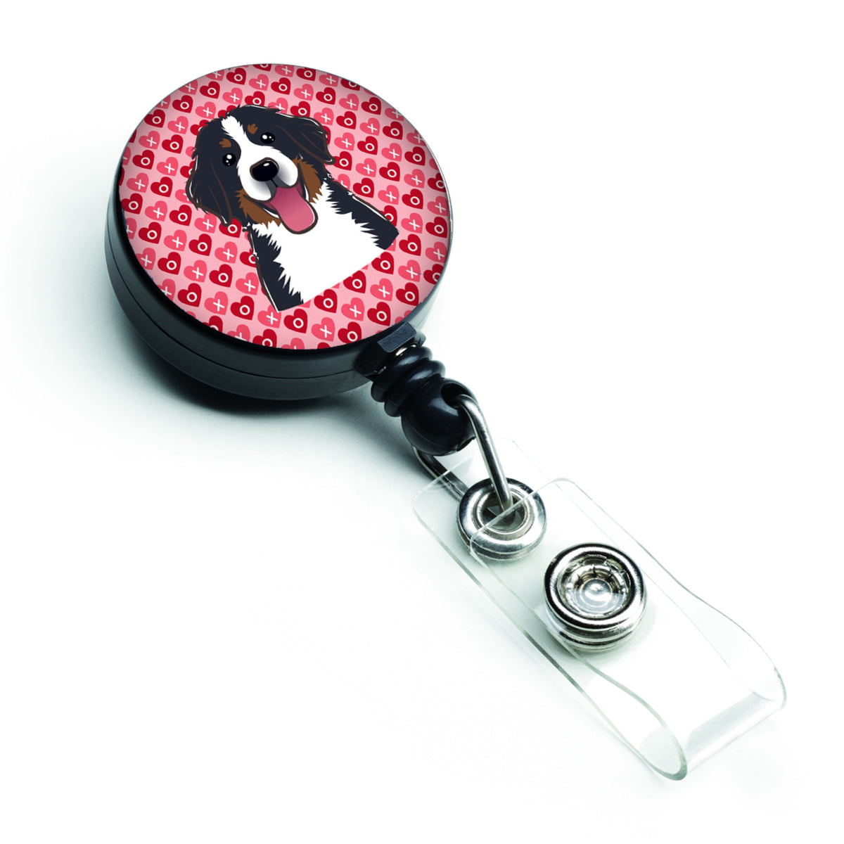 Caroline'S Treasures Bernese Mountain Dog Hearts Retractable Badge Reel, Multicolor (Bb5307Br)