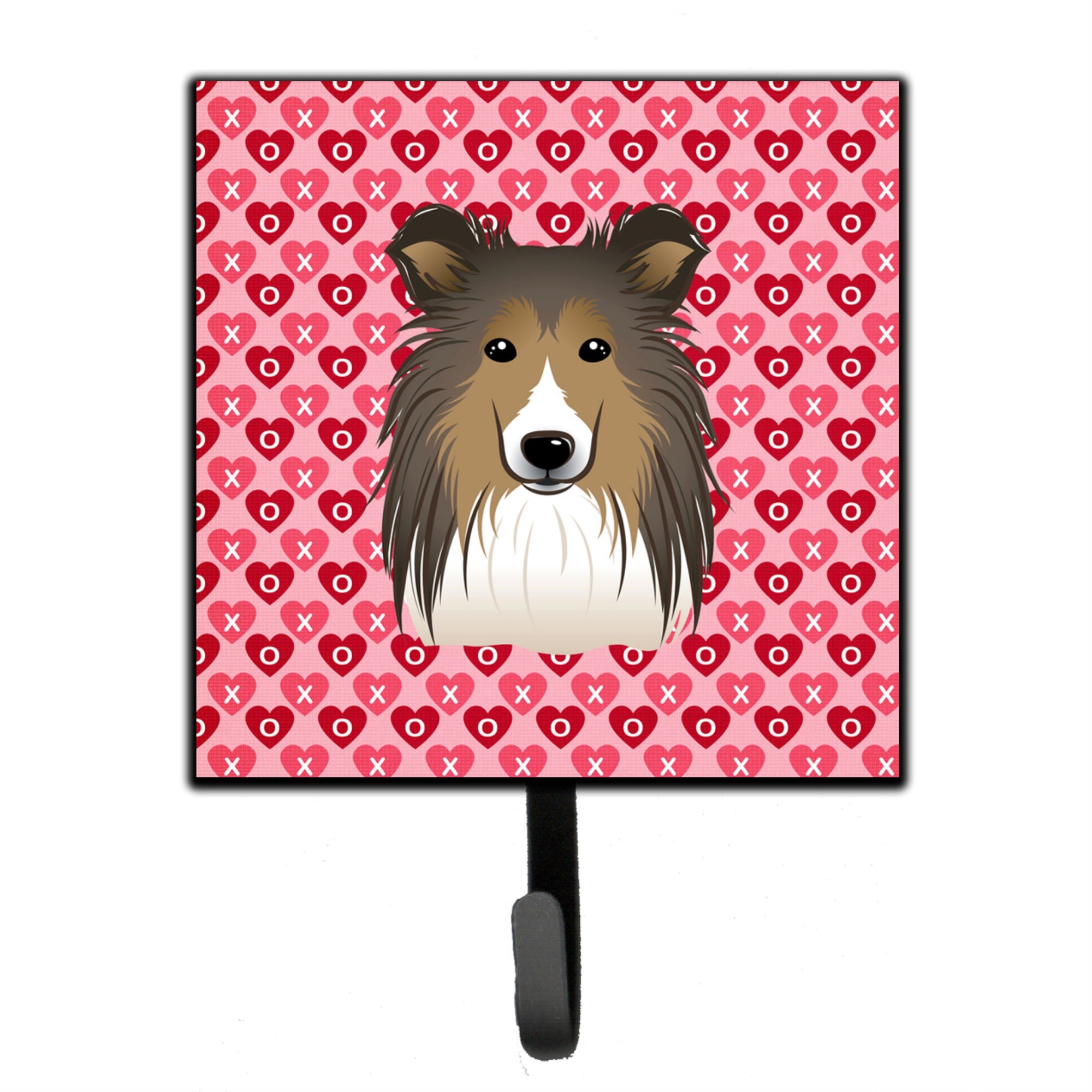 Caroline'S Treasures Sheltie Hearts Wall Hook, Small, Multicolor