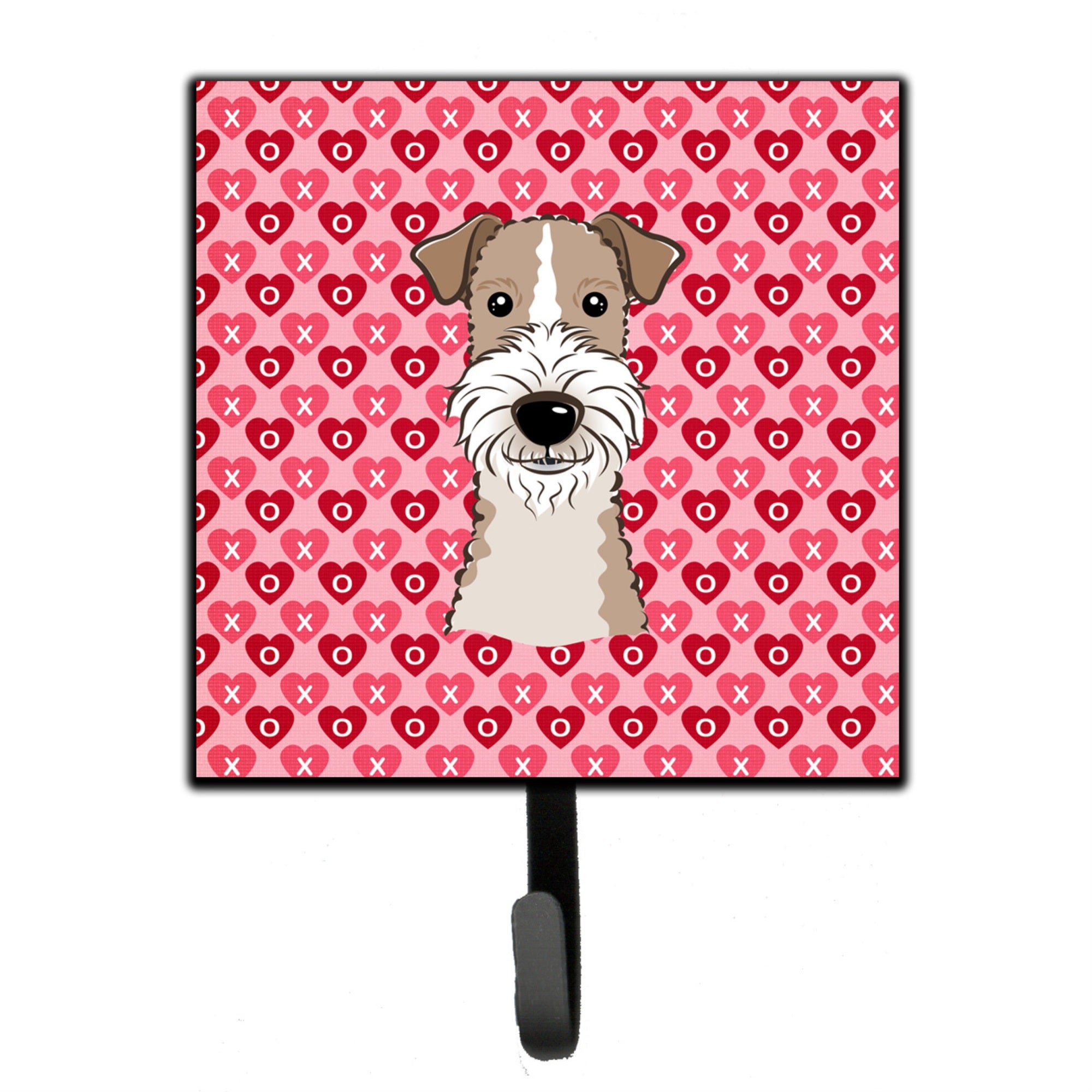 Caroline'S Treasures Wire Haired Fox Terrier Hearts Wall Hook, Small, Multicolor