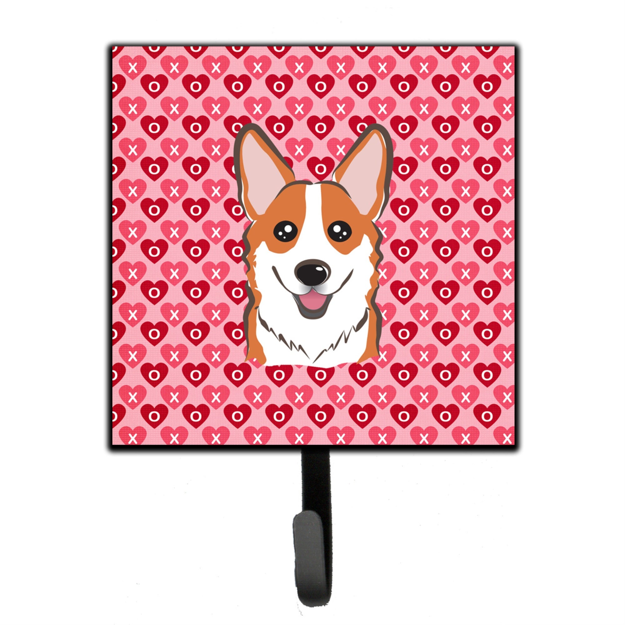 Caroline'S Treasures Red Corgi Hearts Wall Hook, Small, Multicolor