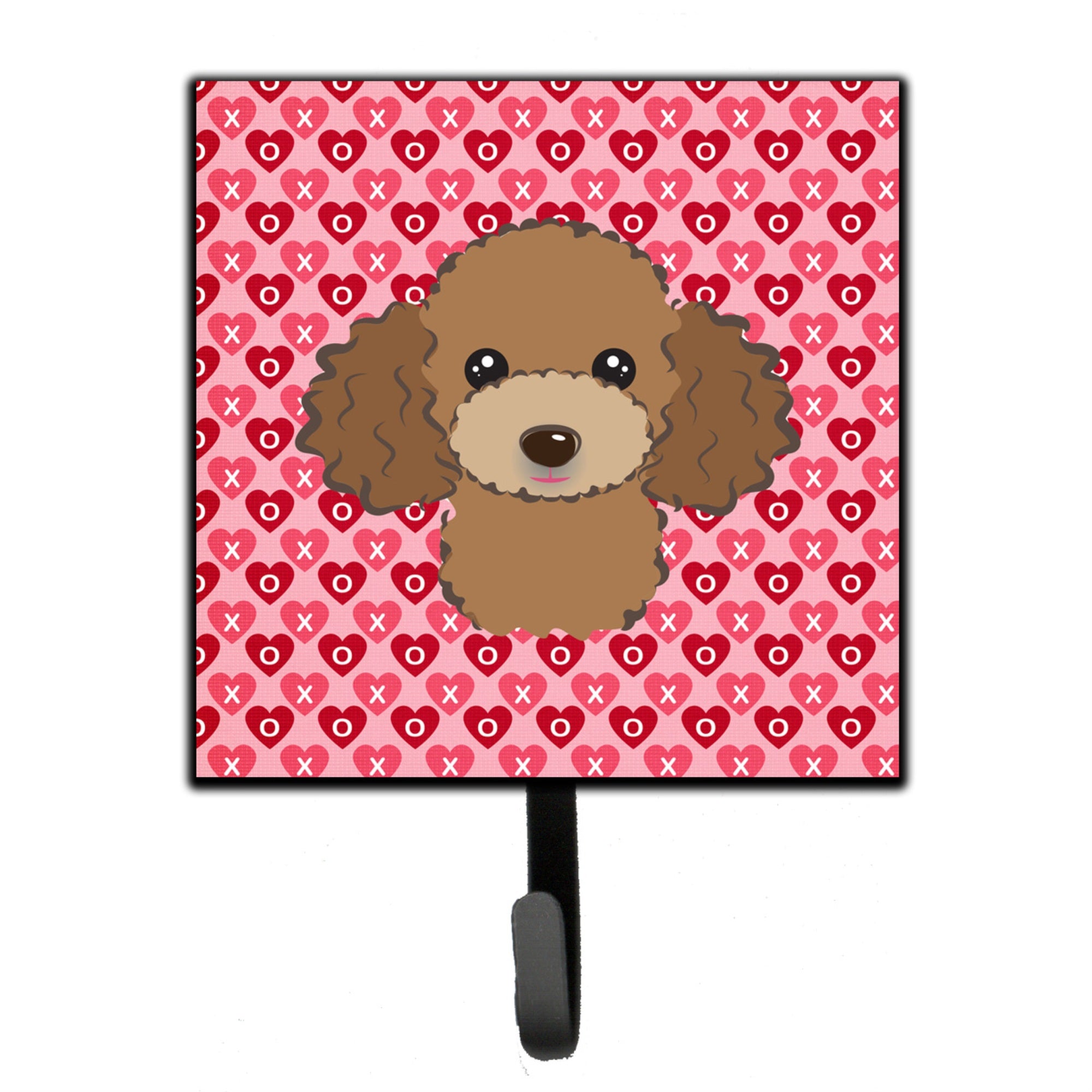 Caroline'S Treasures Chocolate Brown Poodle Hearts Wall Hook, Small, Multicolor