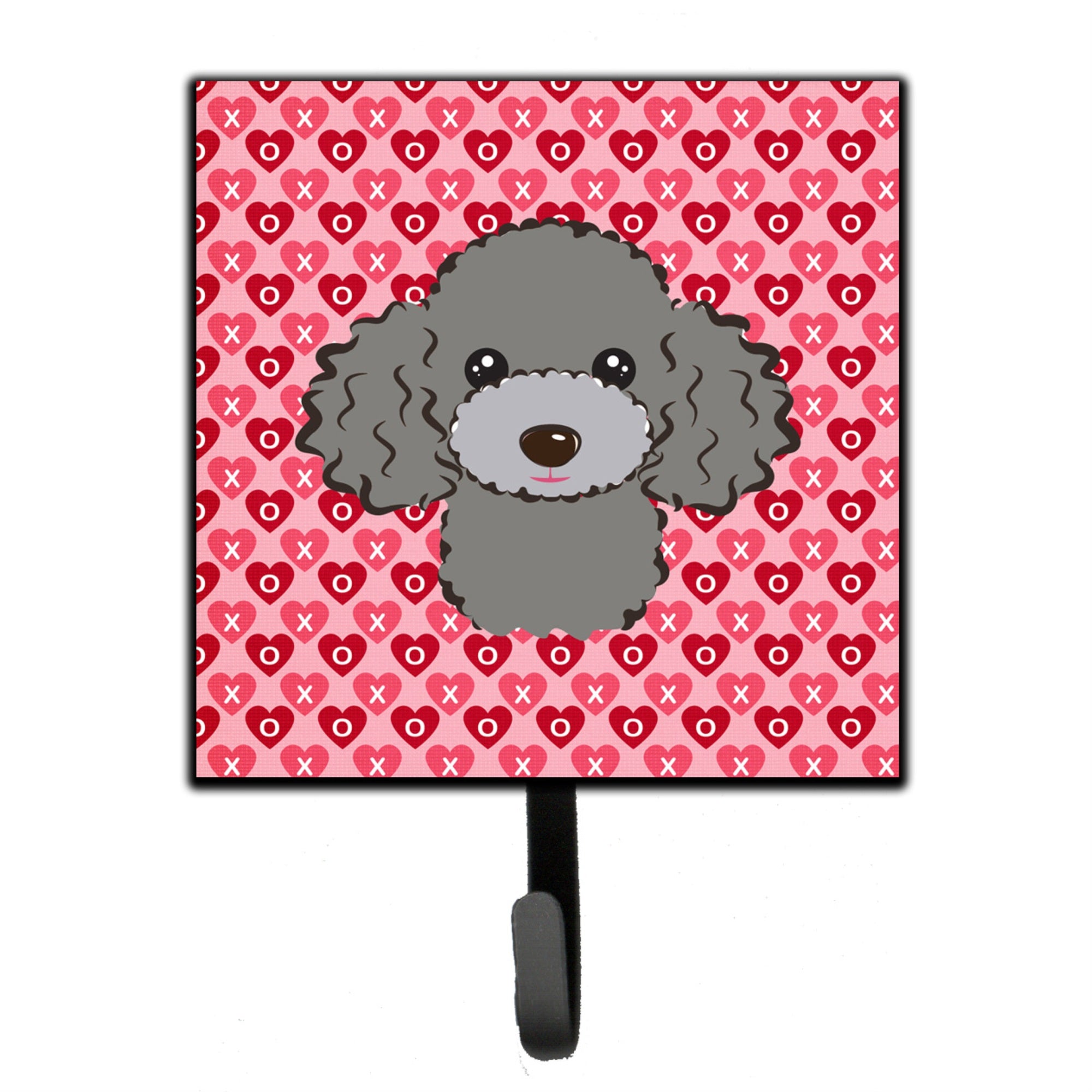 Caroline'S Treasures Silver Gray Poodle Hearts Wall Hook, Small, Multicolor