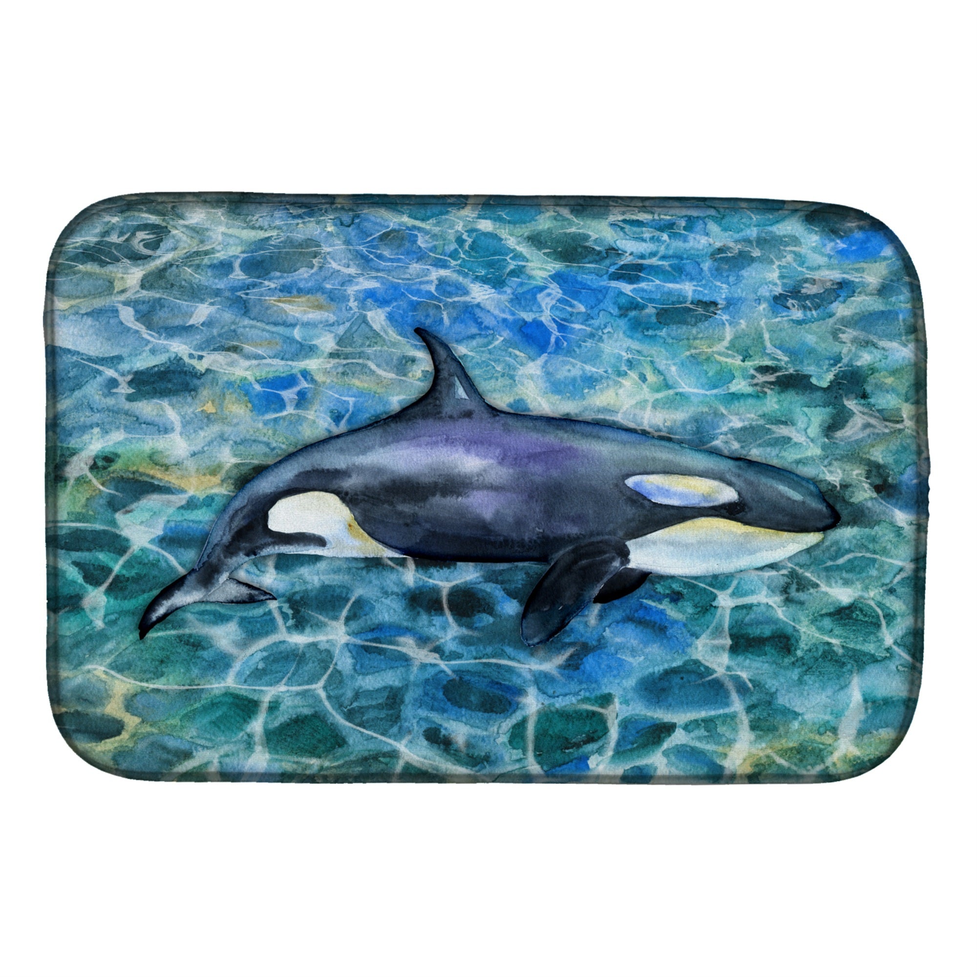 Caroline'S Treasures Killer Whale Orca Dish Drying Mat, 14 X 21, Multicolor