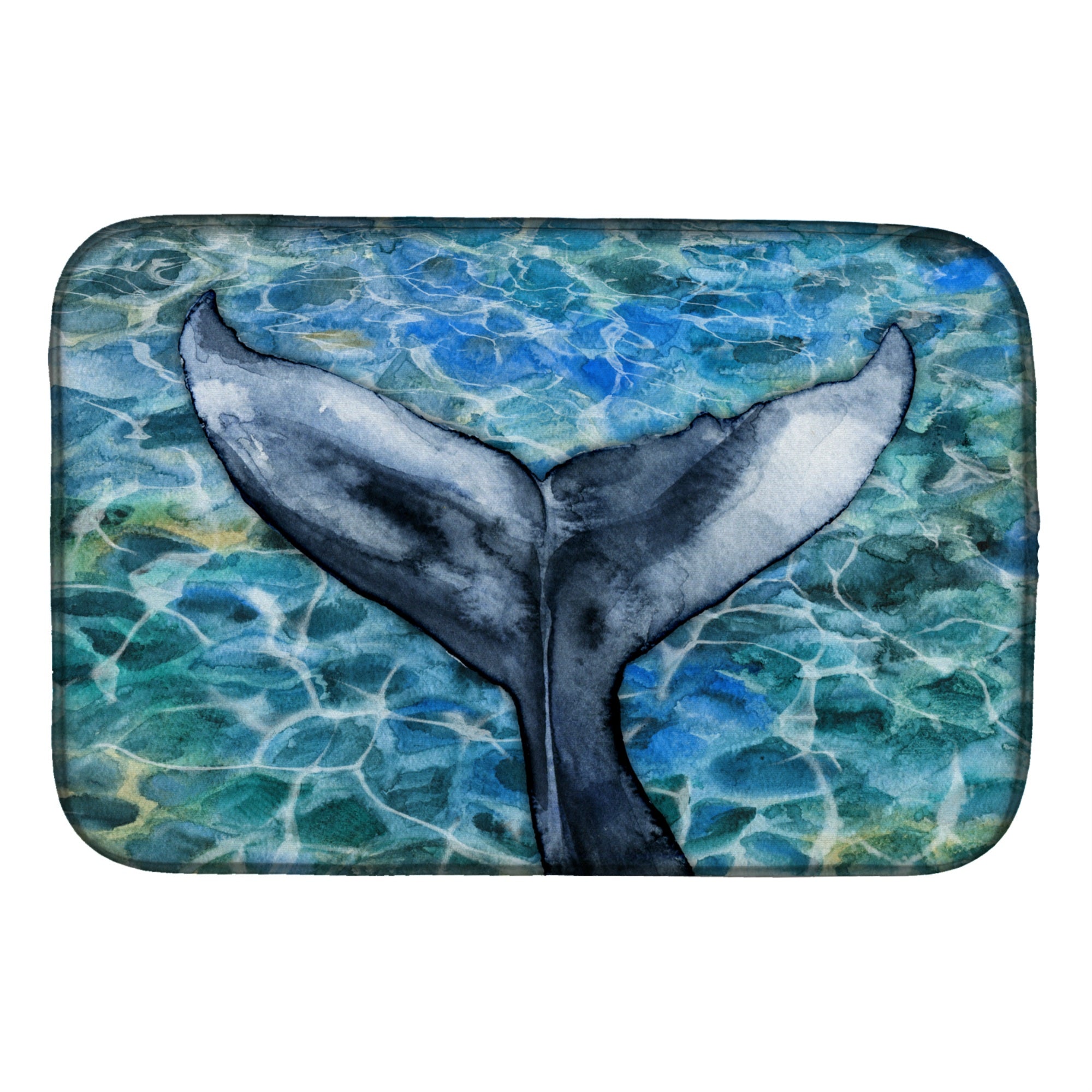 Caroline'S Treasures Whale Tail Dish Drying Mat, 14 X 21