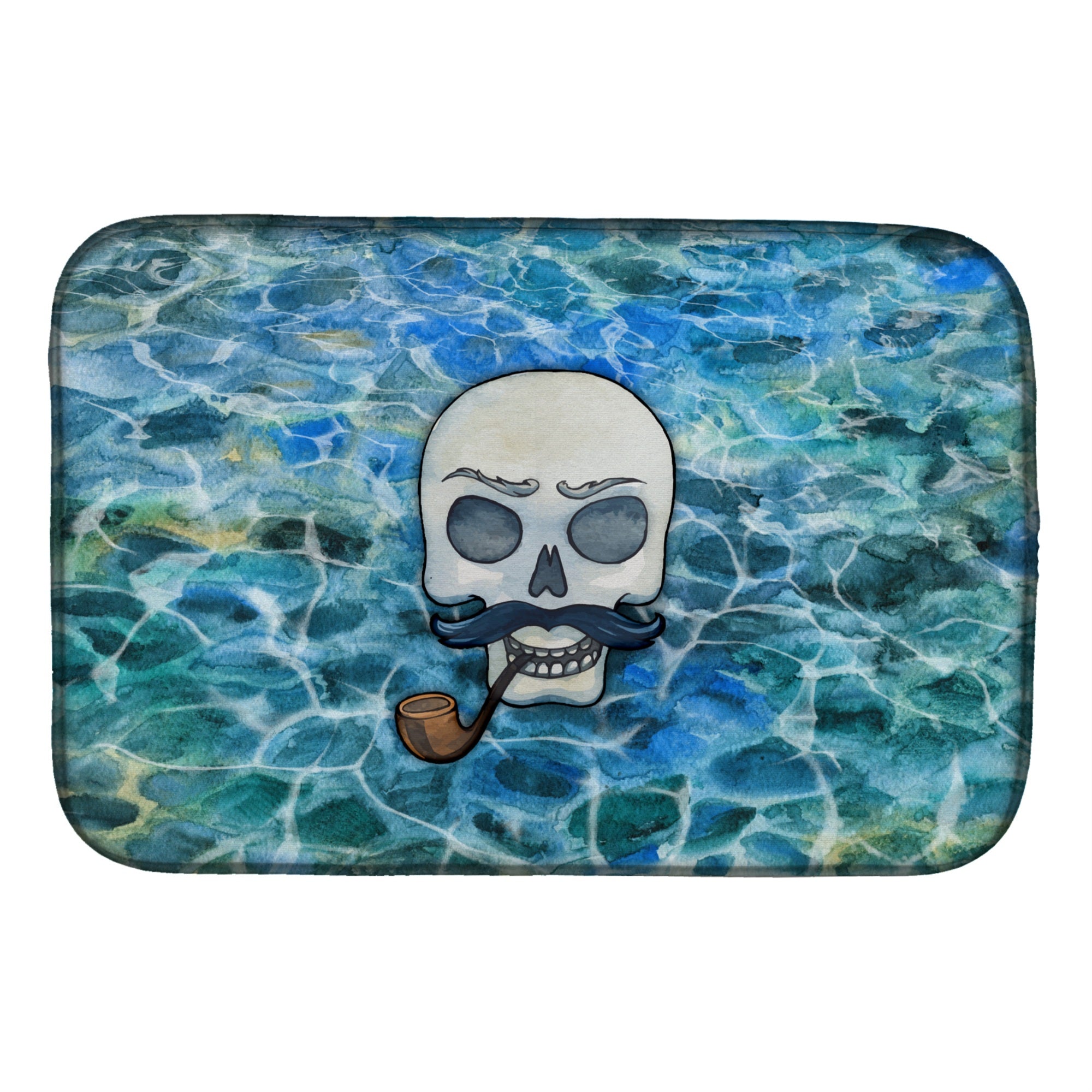 Skeleton Skull Pirate Dish Drying Mat Bb5345Ddm
