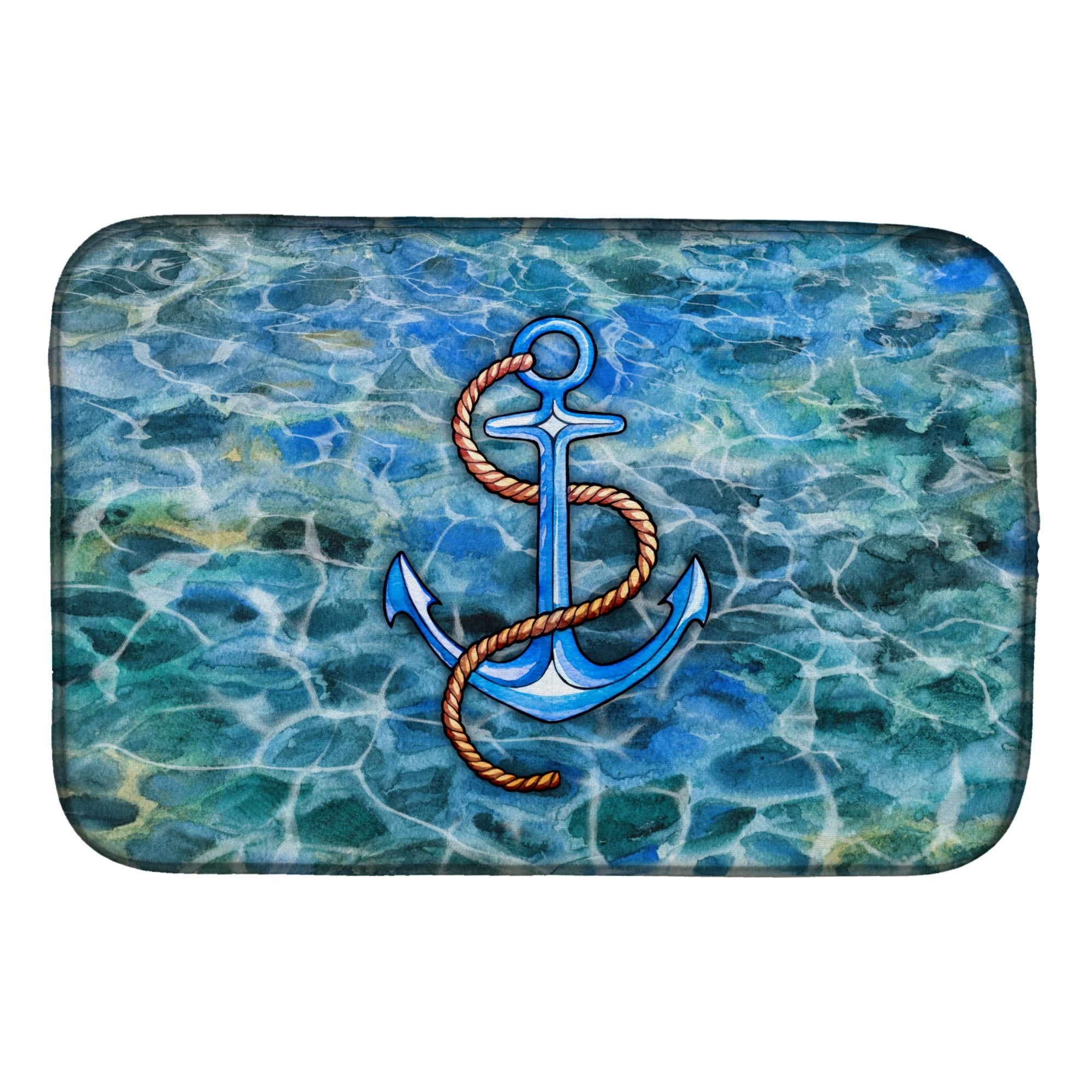 Caroline'S Treasures Anchor Dish Drying Mat, 14 X 21