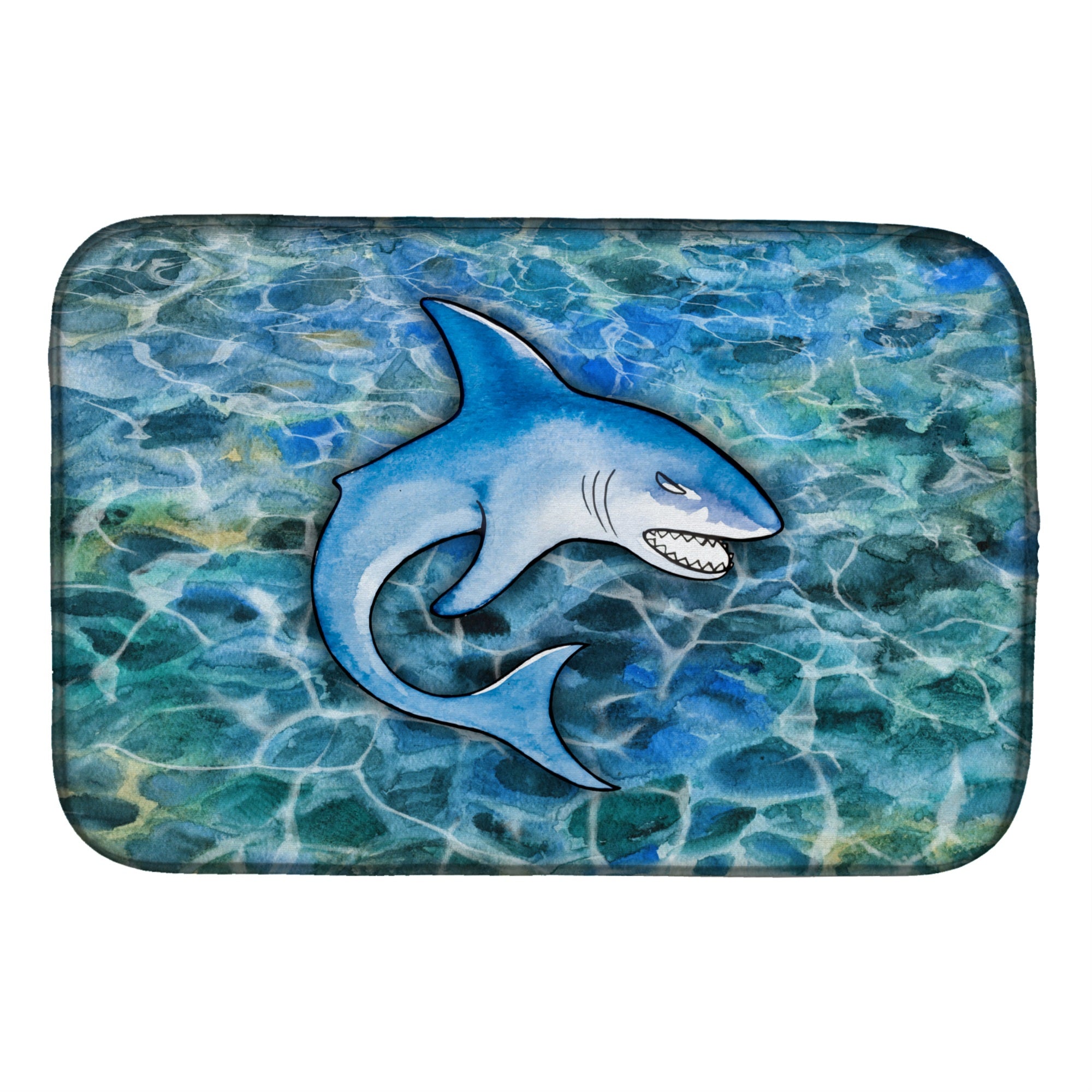 Caroline'S Treasures Shark Dish Drying Mat, 14 X 21