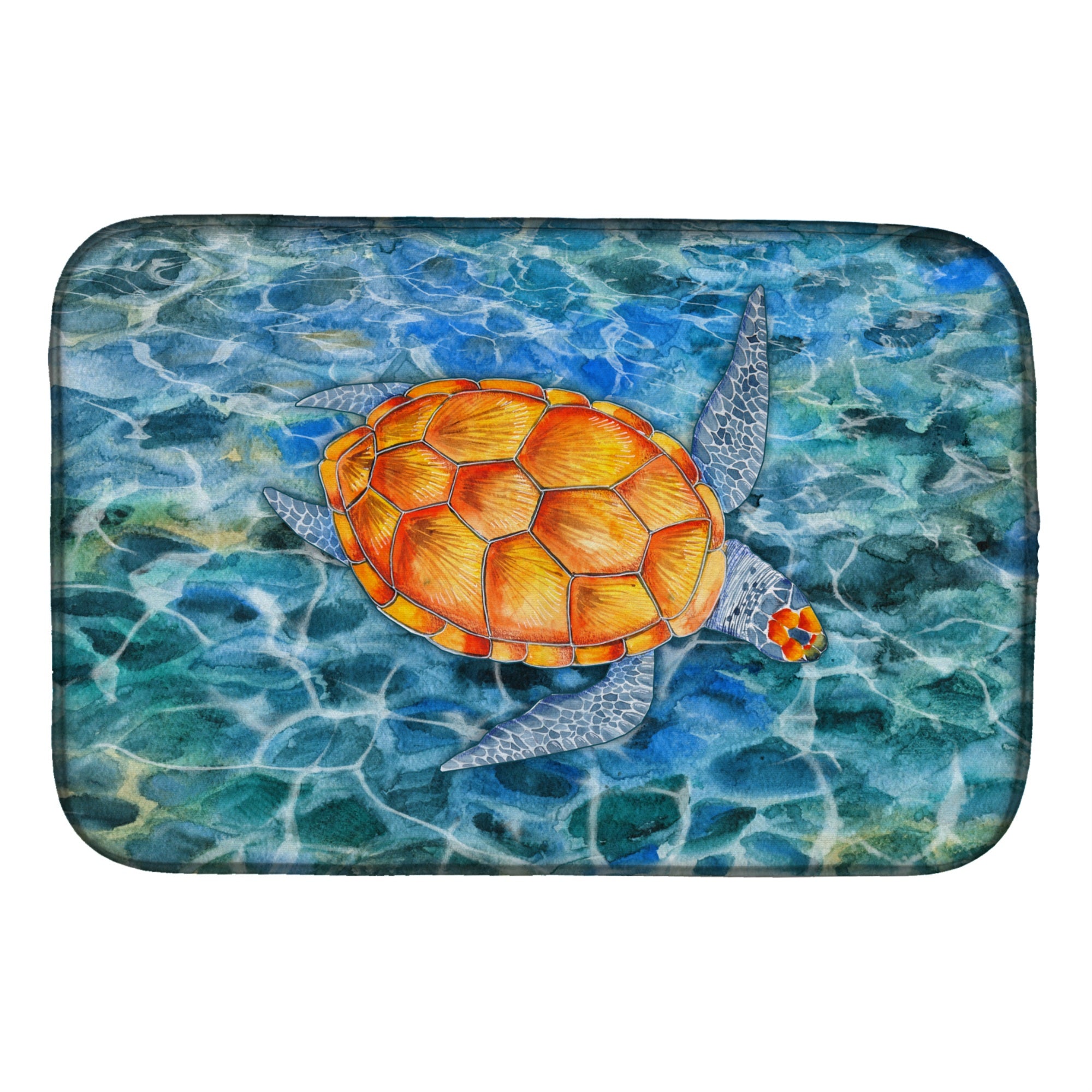 Caroline'S Treasures Sea Turtle Dish Drying Mat, 14 X 21, Multicolor