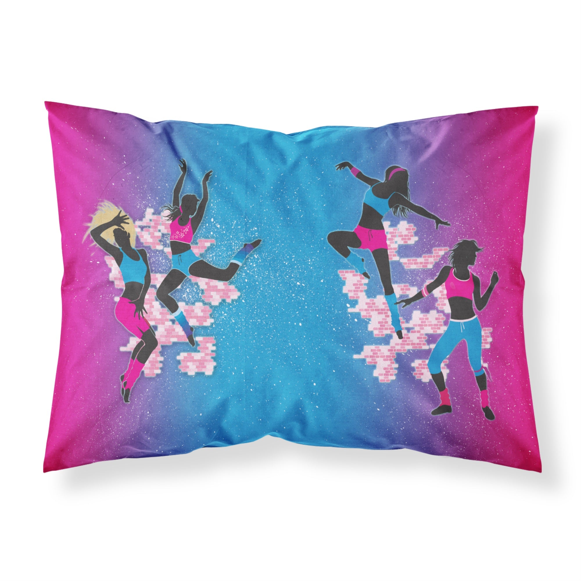 Caroline'S Treasures Hip Hop In Pink Blue Printed, Polyester, 250 Thread Count, Envelope Closure Pillowcase, Standard, Multico