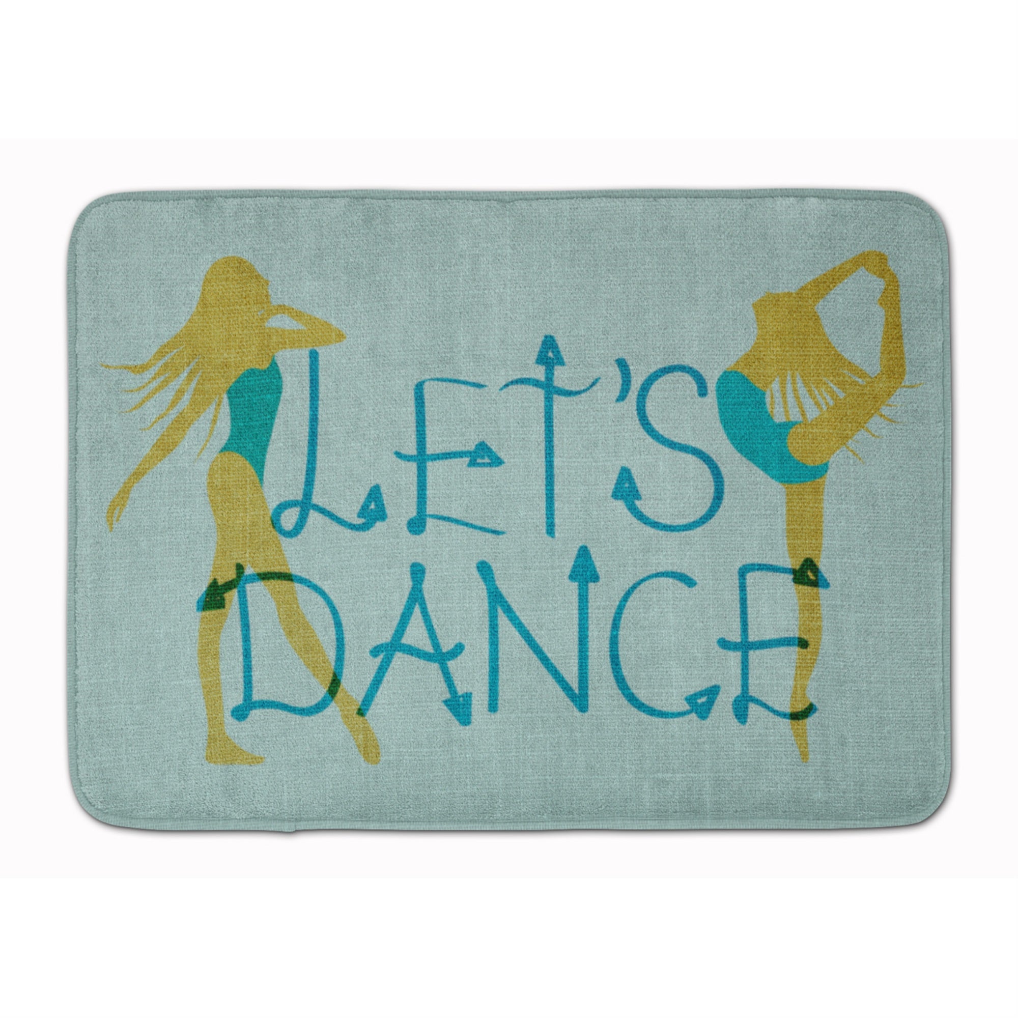 Caroline'S Treasures Let'S Dance Linen Teal Floor Mat, 19 H X 27 W, Multicolor