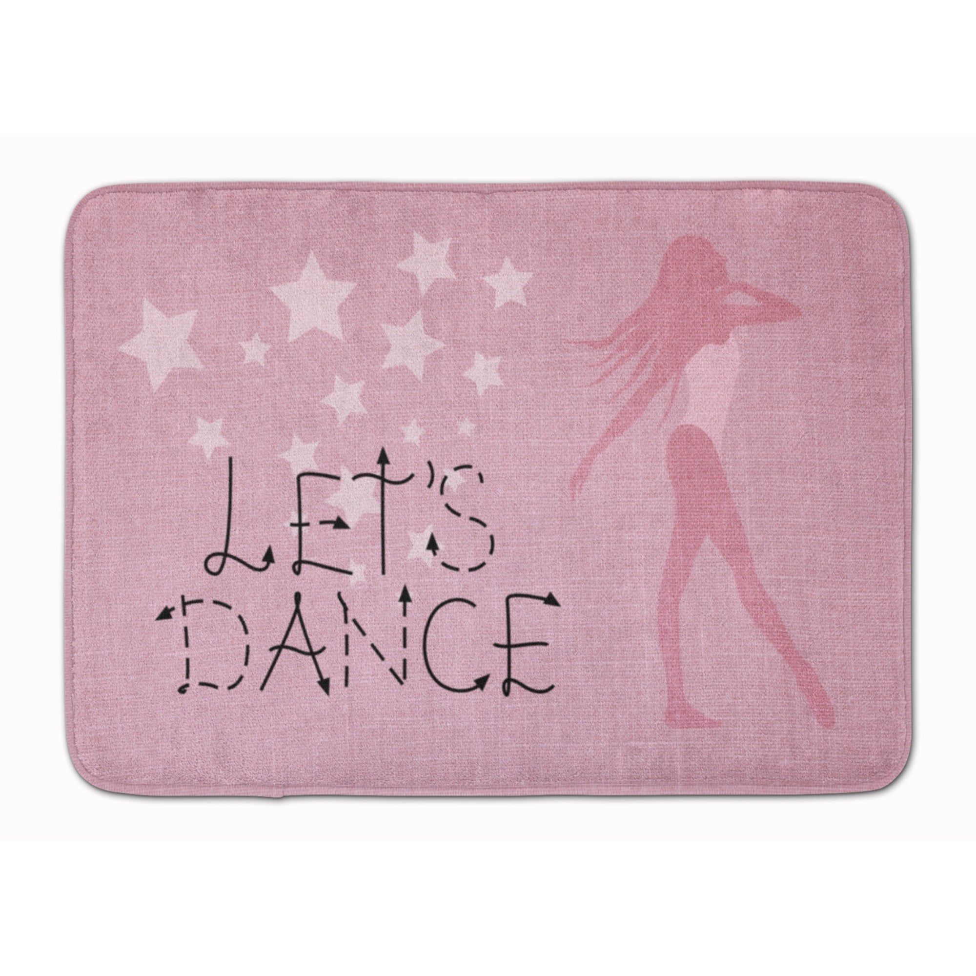 Caroline'S Treasures Let'S Dance Linen Pink Floor Mat, 19 H X 27 W, Multicolor