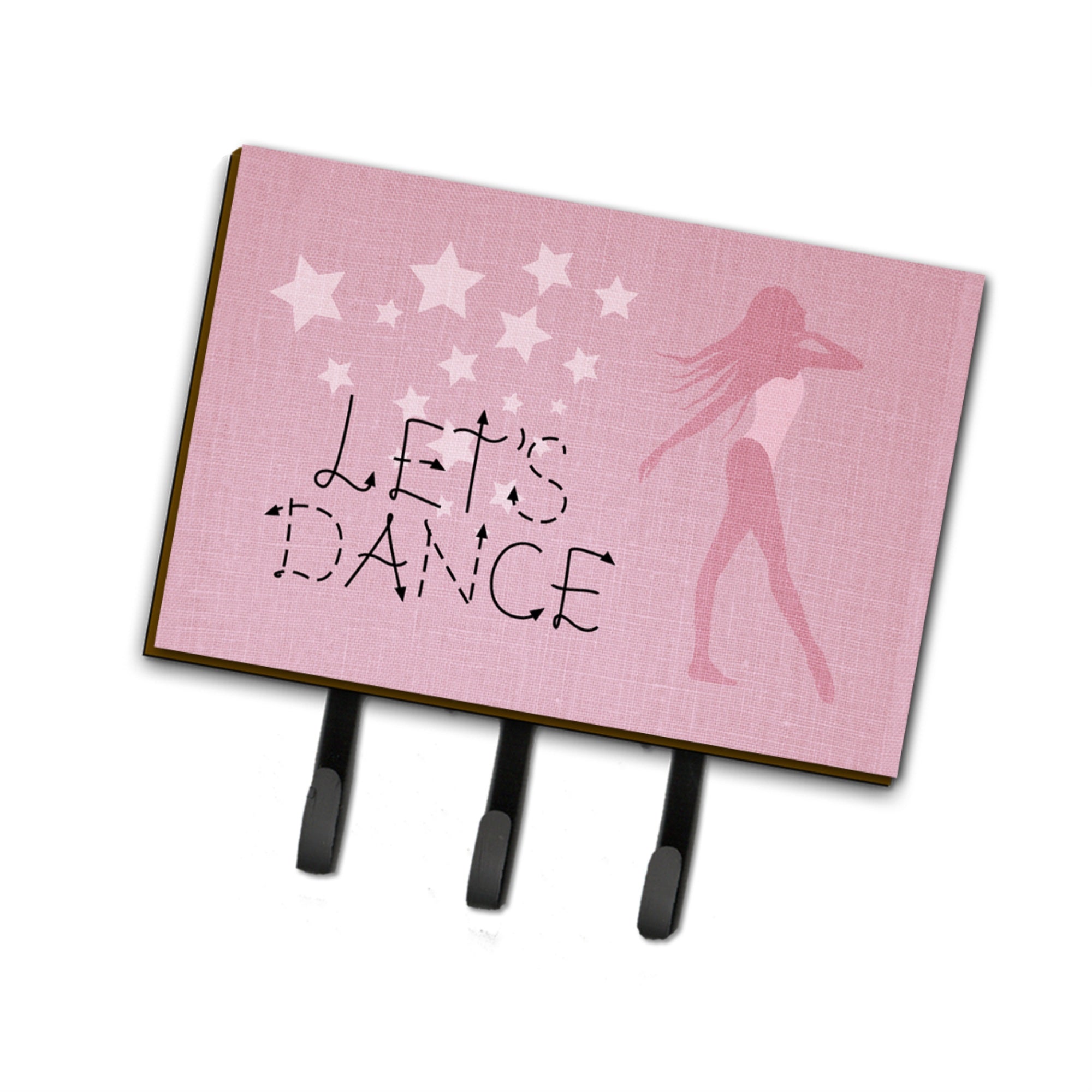 Caroline'S Treasures Let'S Dance Linen Pink Wall Hook, Triple