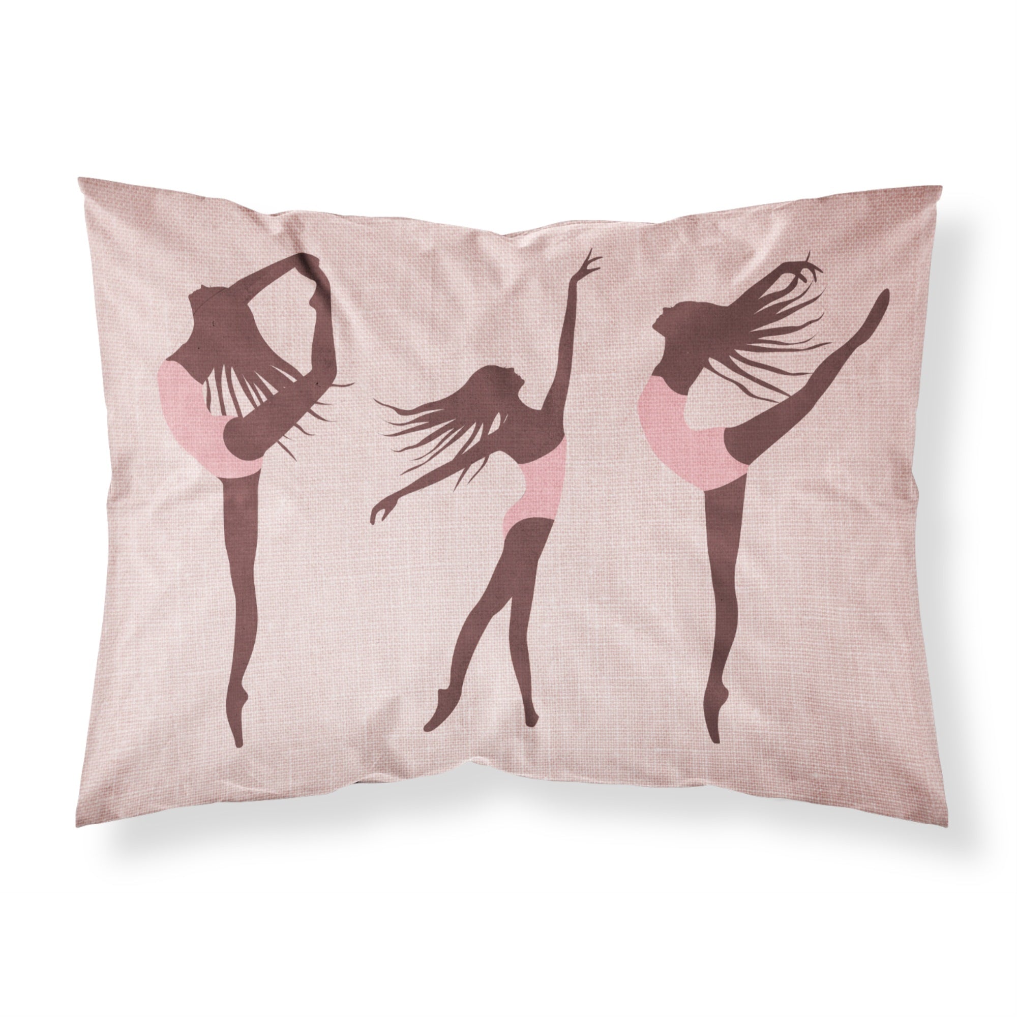 Caroline'S Treasures Dancers Linen Pink Printed, Polyester, 250 Thread Count, Envelope Closure Pillowcase, Standard, Multicolo