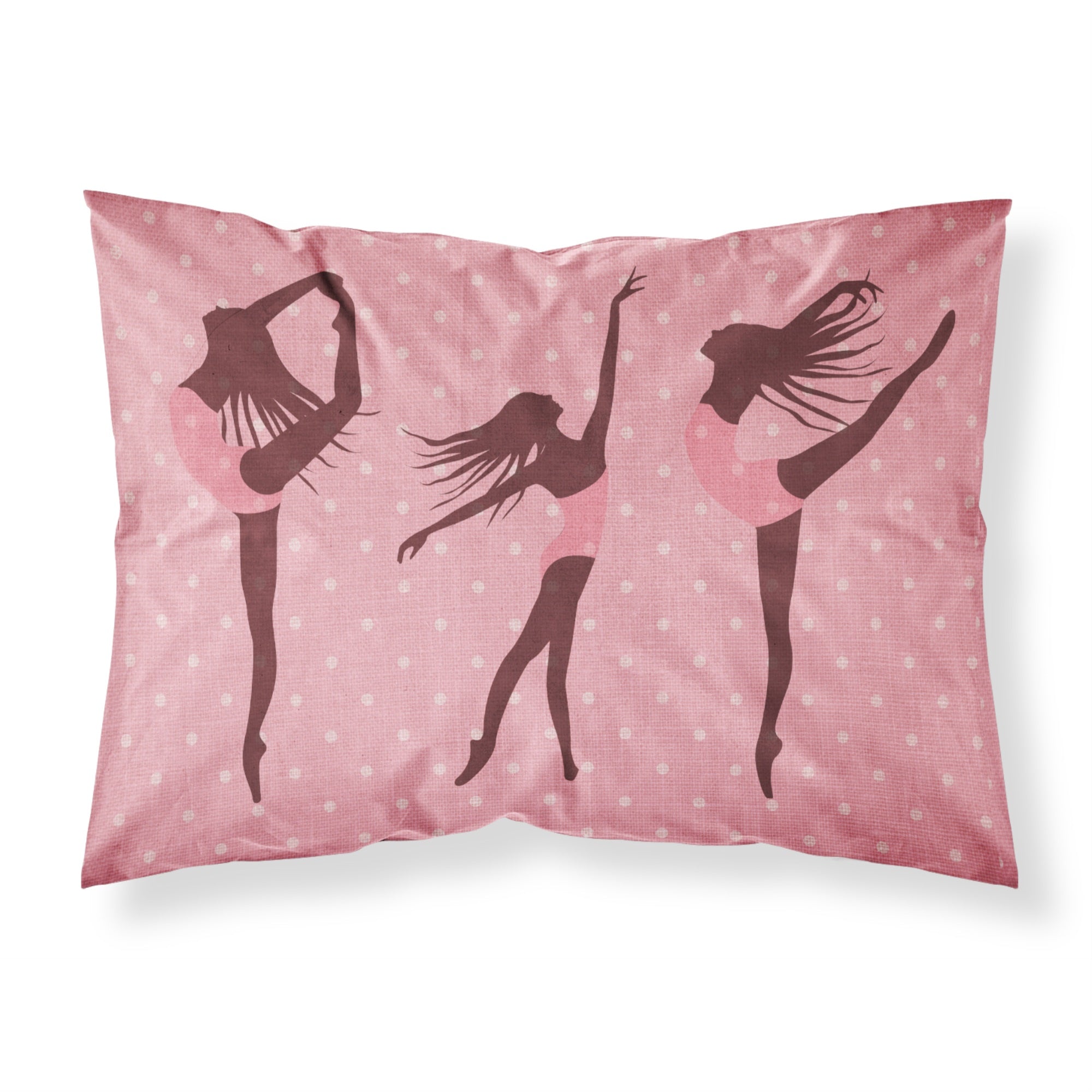 Caroline'S Treasures Dancers Linen Pink Polkadots Pillowcase, Standard, Multicolor
