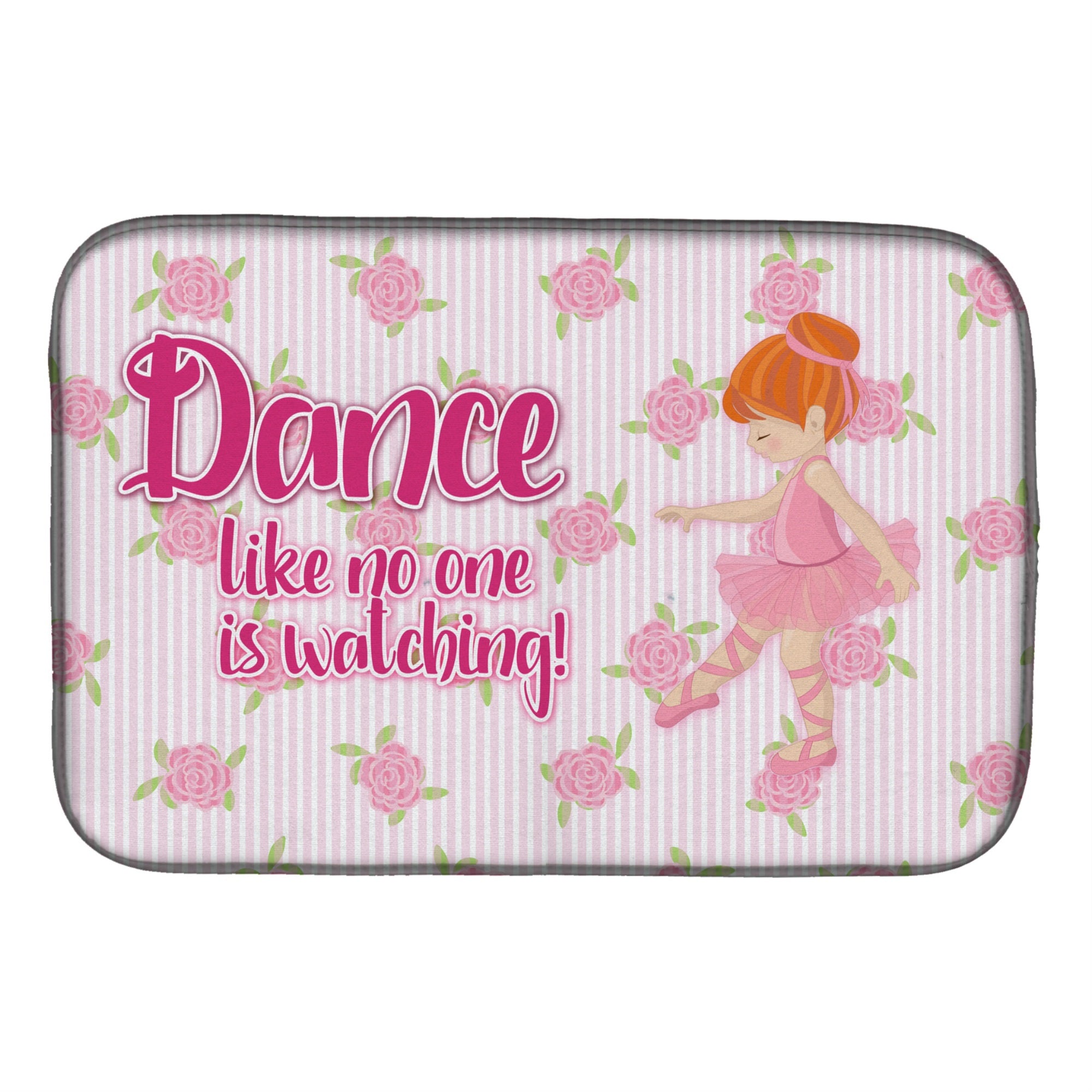 Caroline'S Treasures Ballet Dance Red Hair Dish Drying Mat, 14 X 21