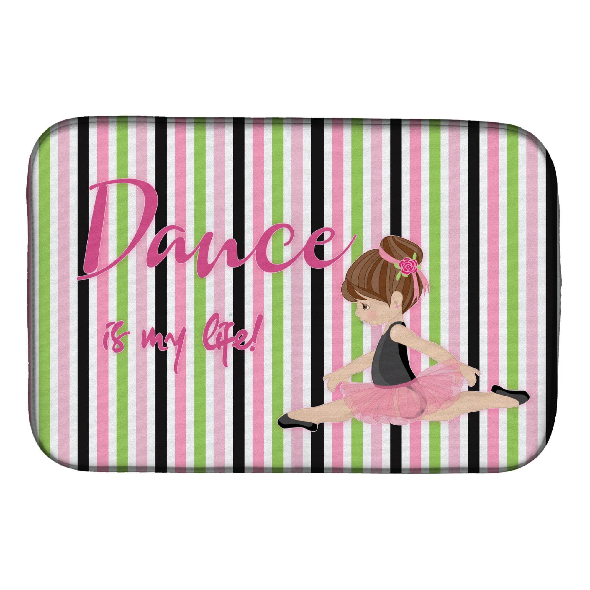 Caroline'S Treasures Ballet Dance Is My Life Brunette Dish Drying Mat, 14 X 21, Multicolor