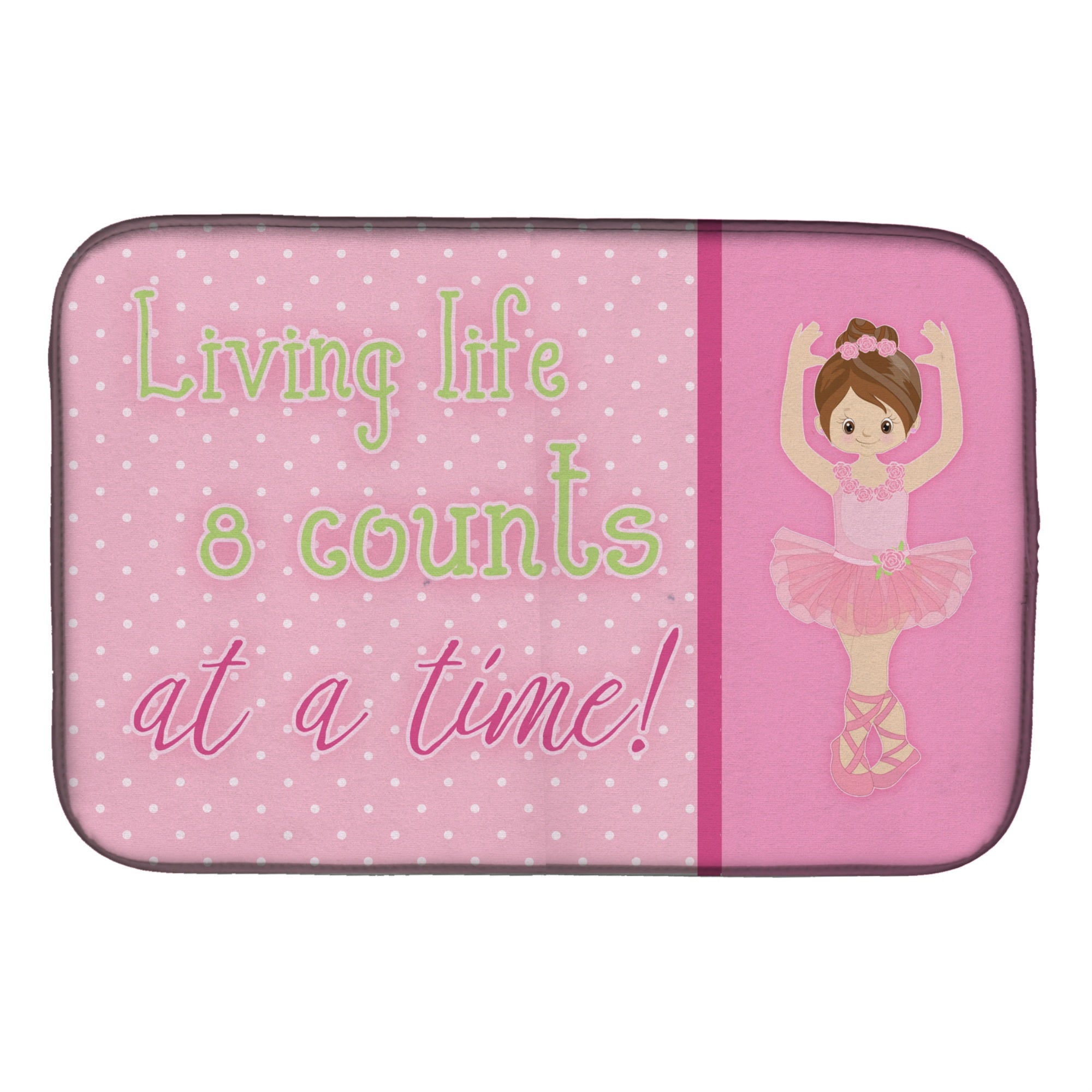 Caroline'S Treasures Ballet In 8 Counts Brunette Dish Drying Mat, 14 X 21, Multicolor