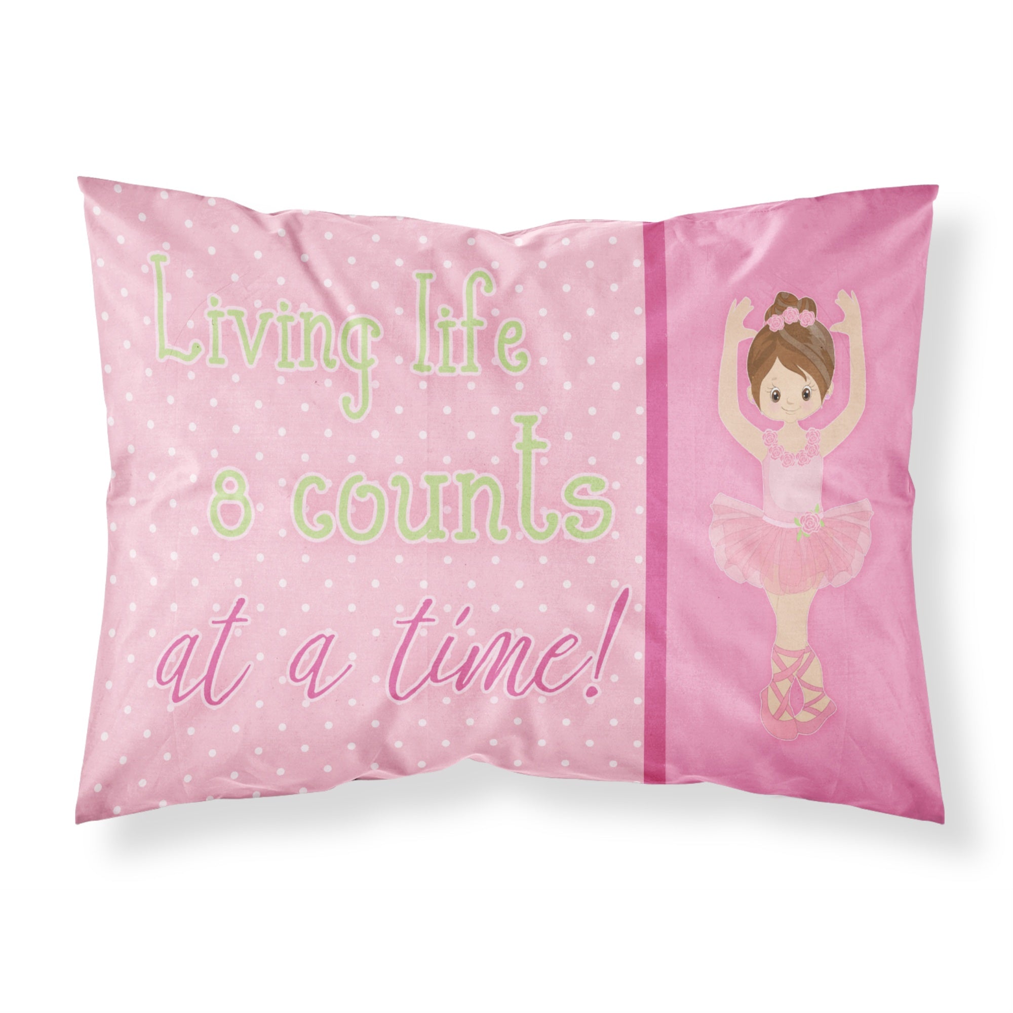 Caroline'S Treasures Ballet In 8 Counts Brunette Pillowcase, Standard, Multicolor
