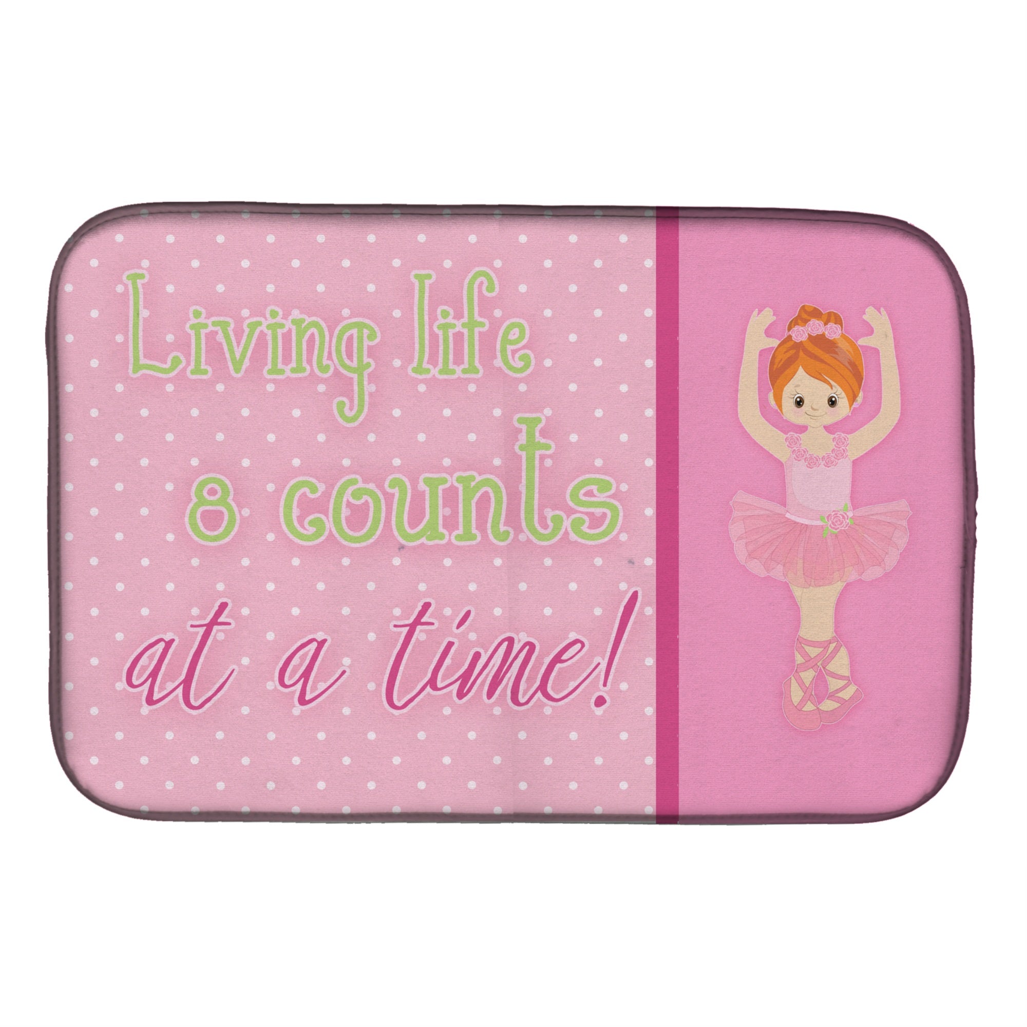 Caroline'S Treasures Ballet In 8 Counts Red Hair Dish Drying Mat, 14 X 21, Multicolor