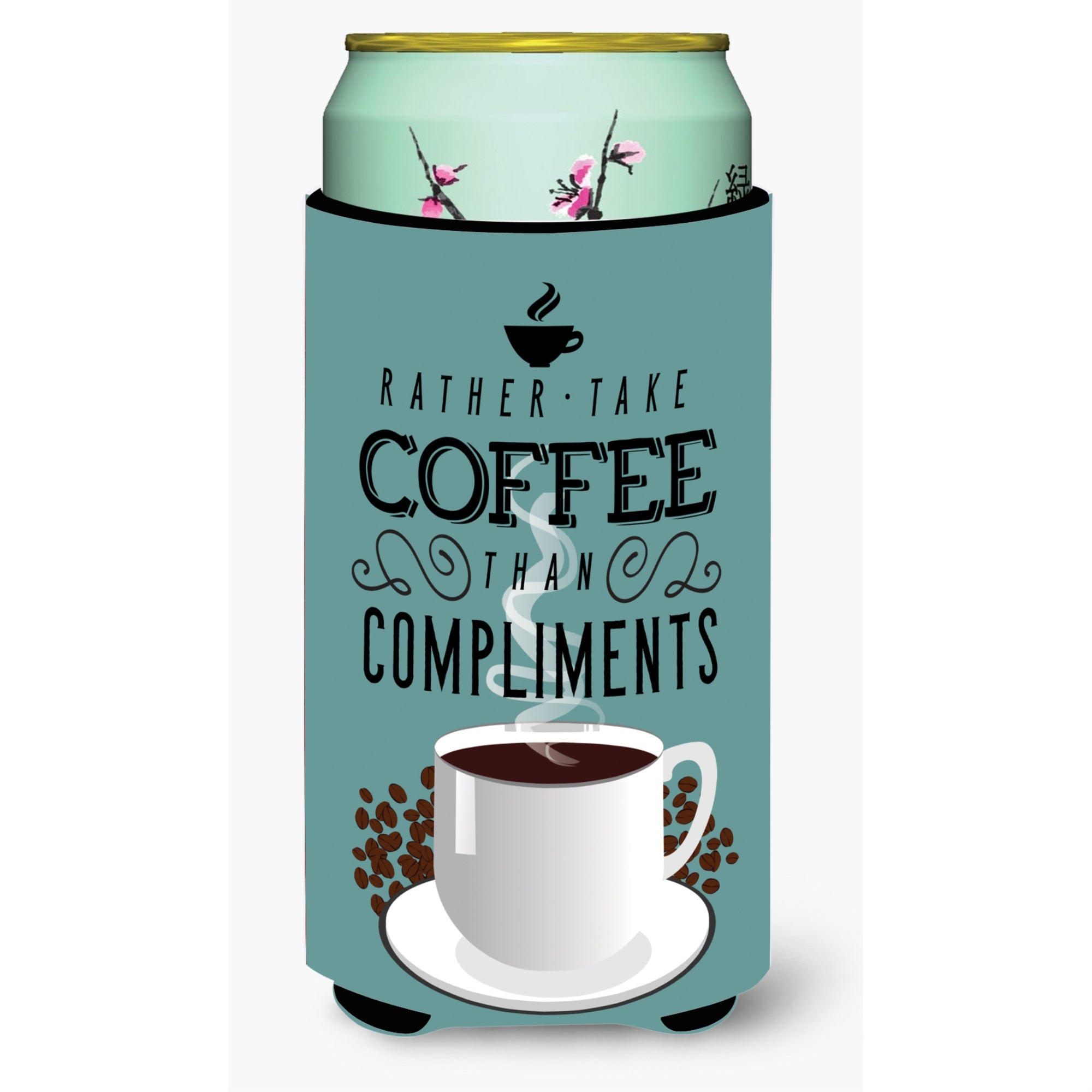Caroline'S Treasures Rather Have Coffee Sign Tall Boy Beverage Insulator Hugger, Multicolor
